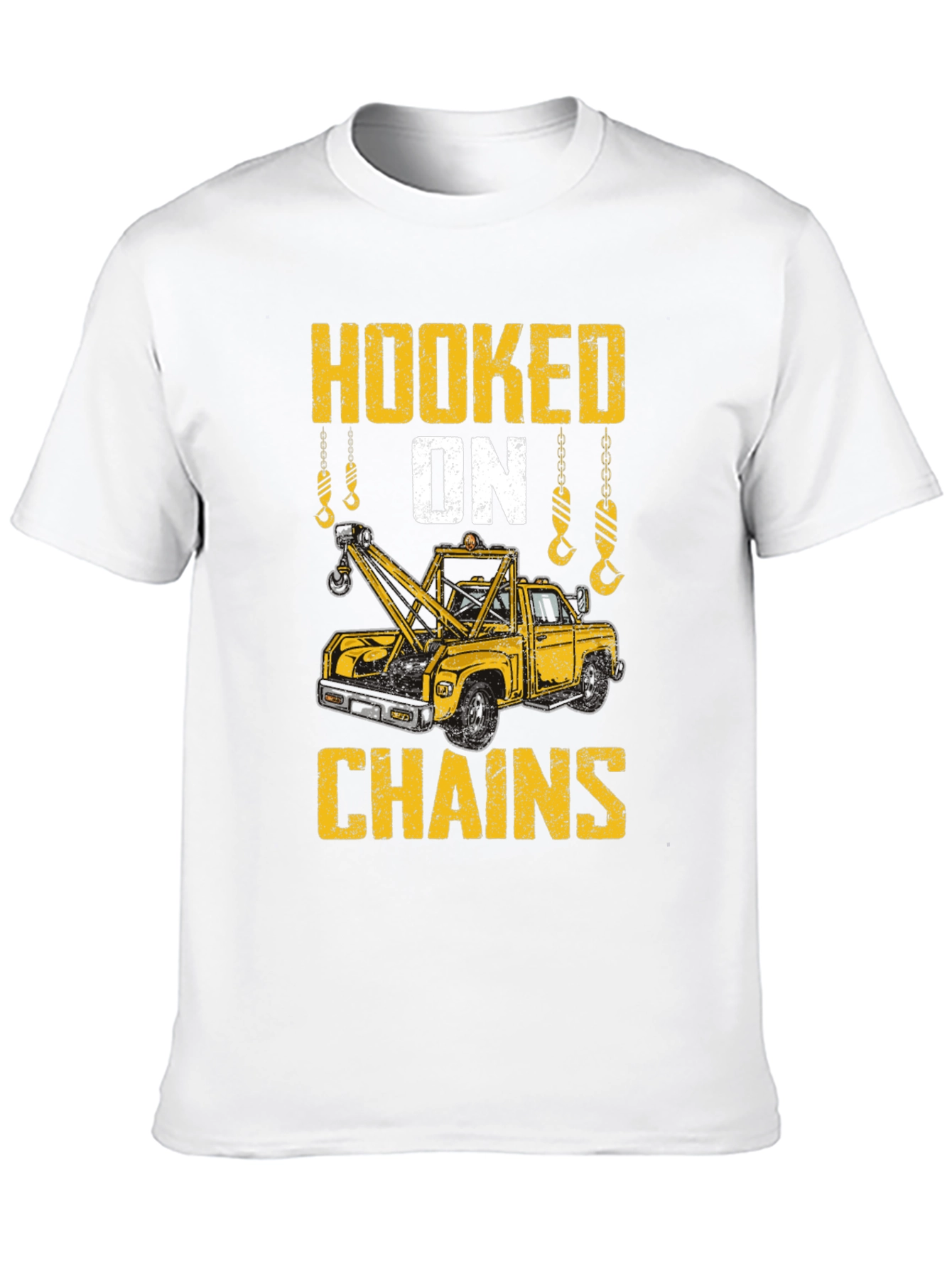 Hooked on Chains Tow Truck Graphic T-Shirt