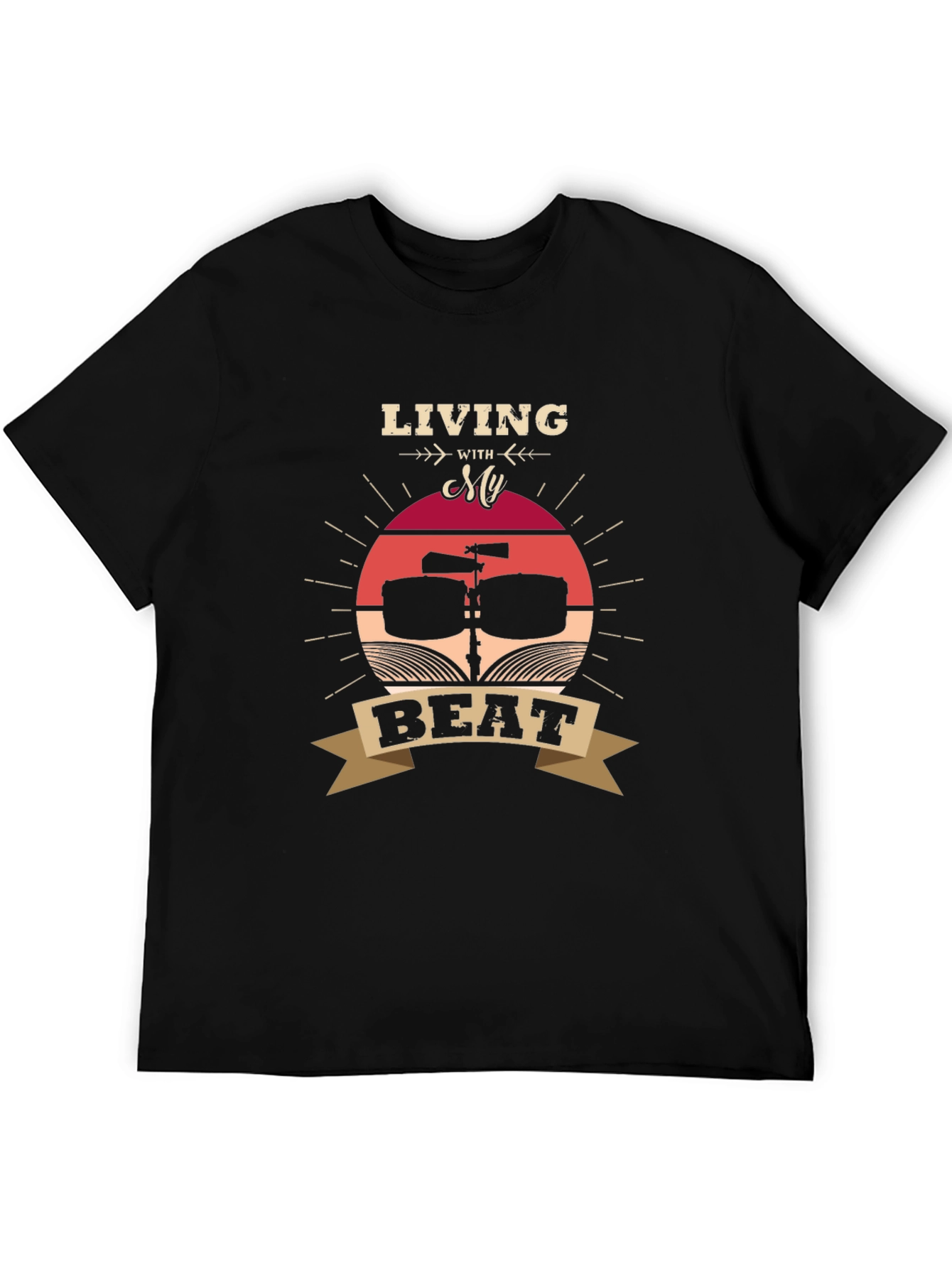 Living With My Beat T-Shirt - Music Lover Tee