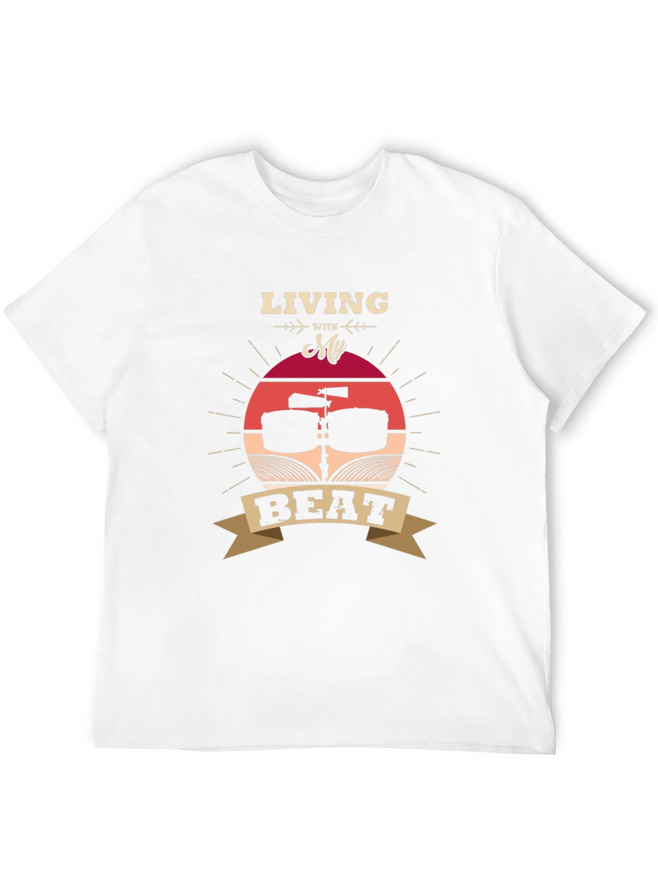 Living With My Beat T-Shirt - Music Lover Tee