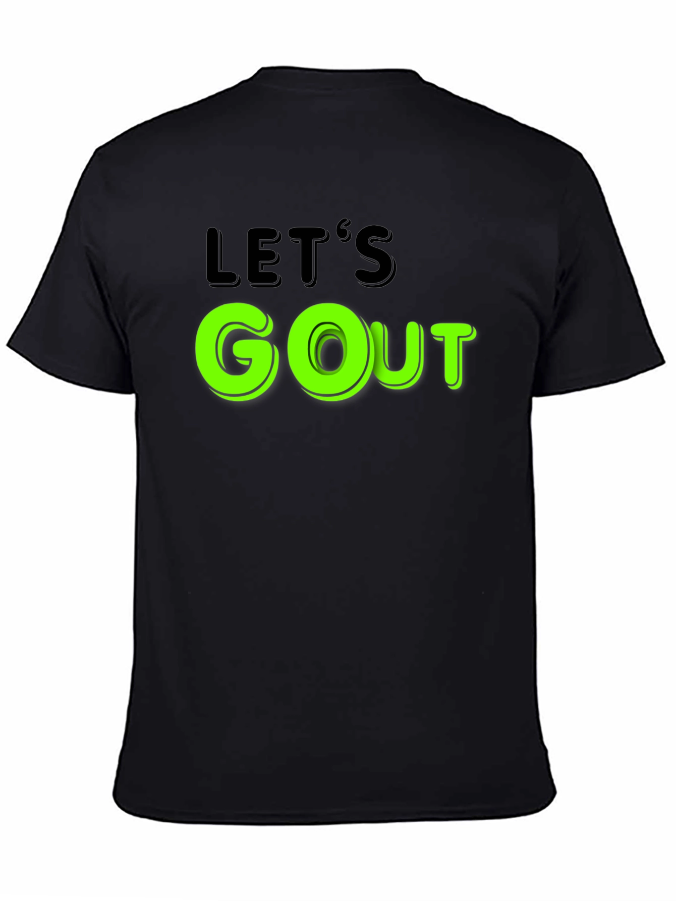 Lets GO Out Black Graphic Tee