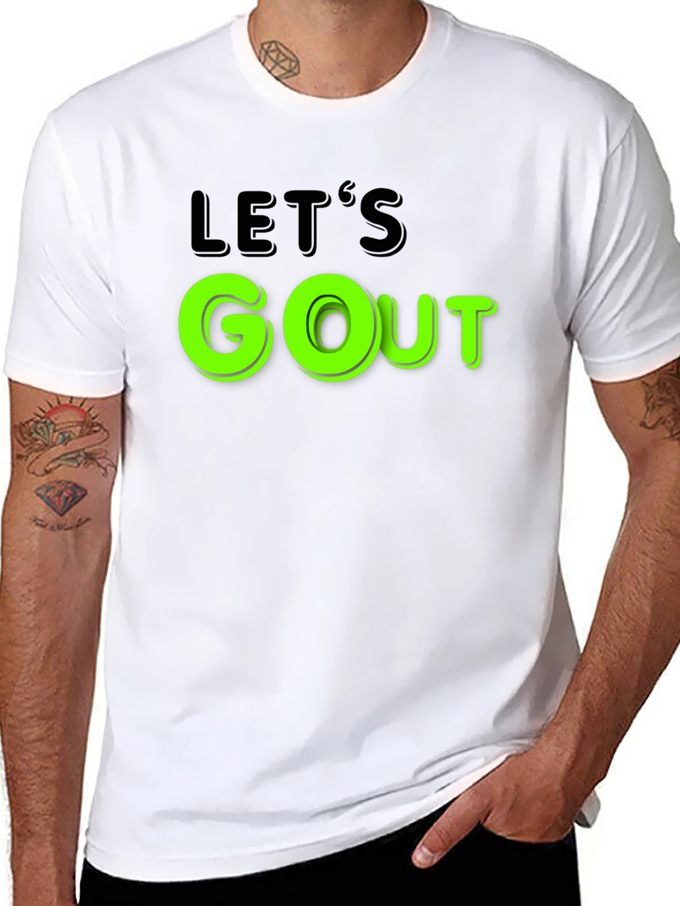 Lets GO Out Black Graphic Tee