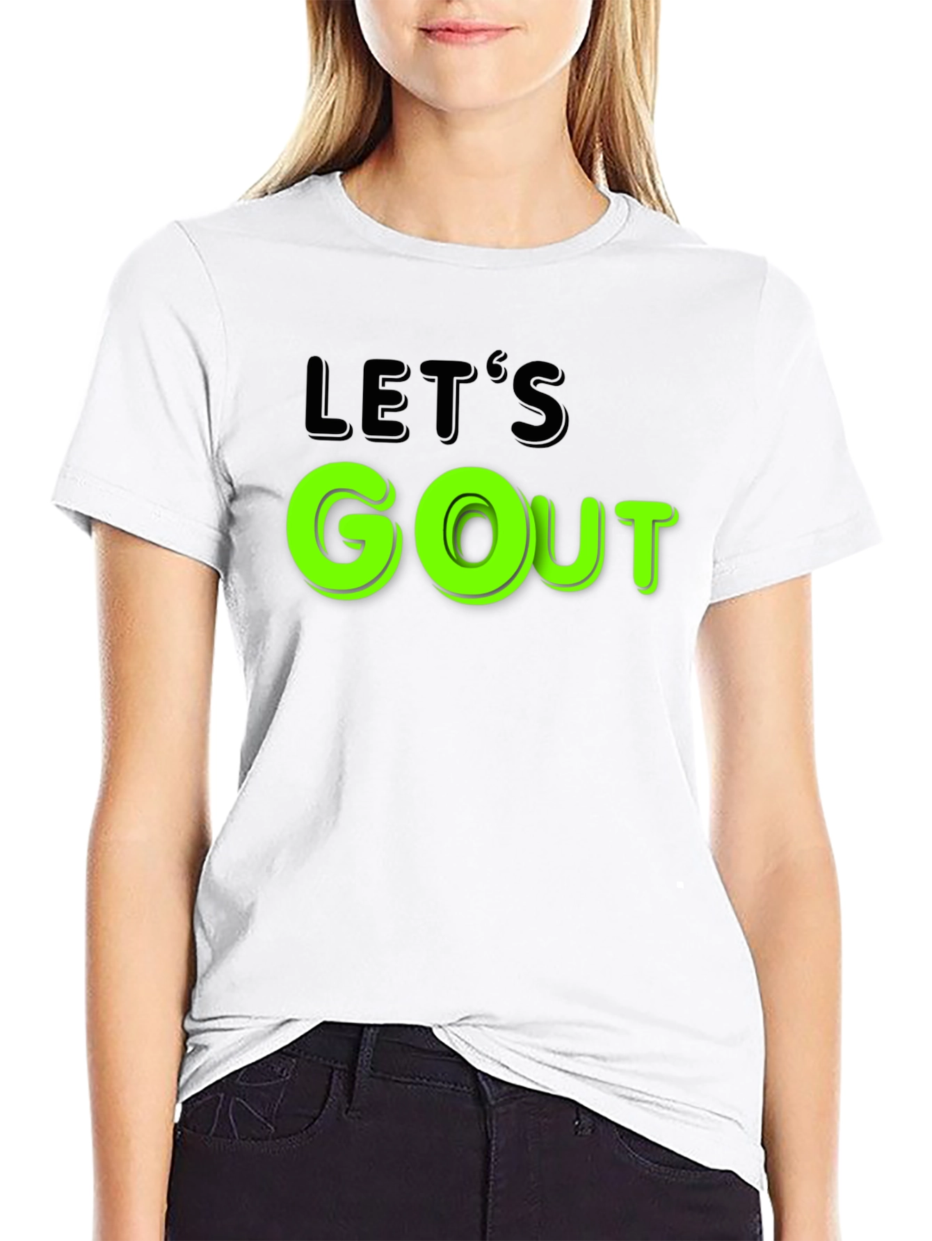 Lets GO Out Black Graphic Tee