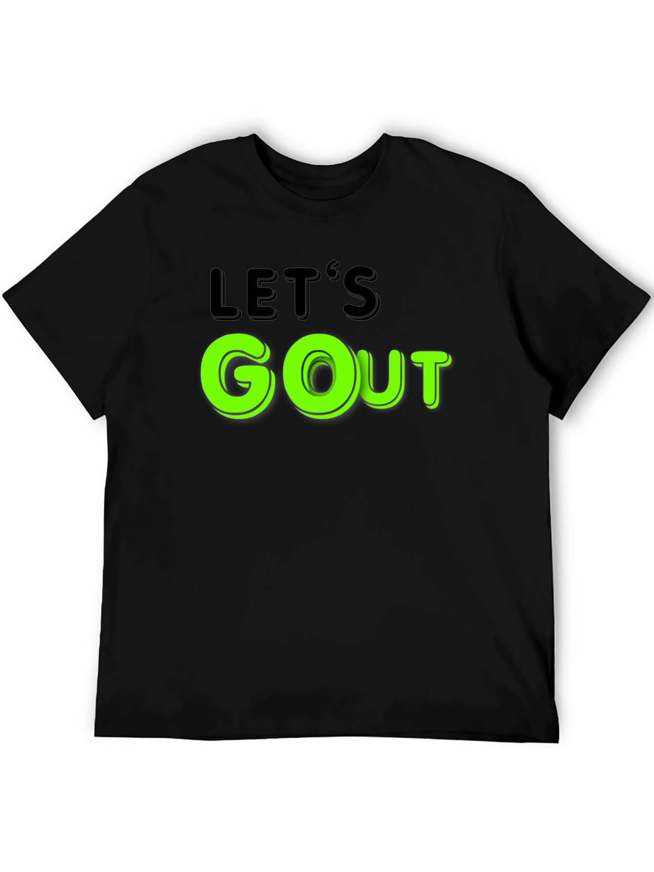Lets GO Out Black Graphic Tee