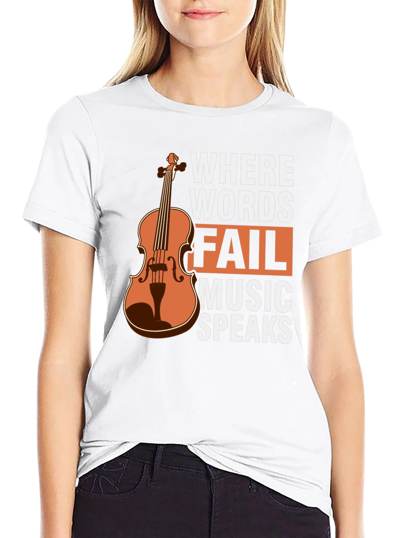 Music Speaks T-Shirt - Violin Graphic Tee