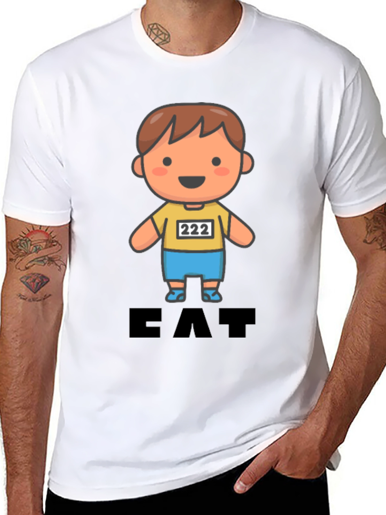 Eat T-Shirt Cute Cartoon Character Tee