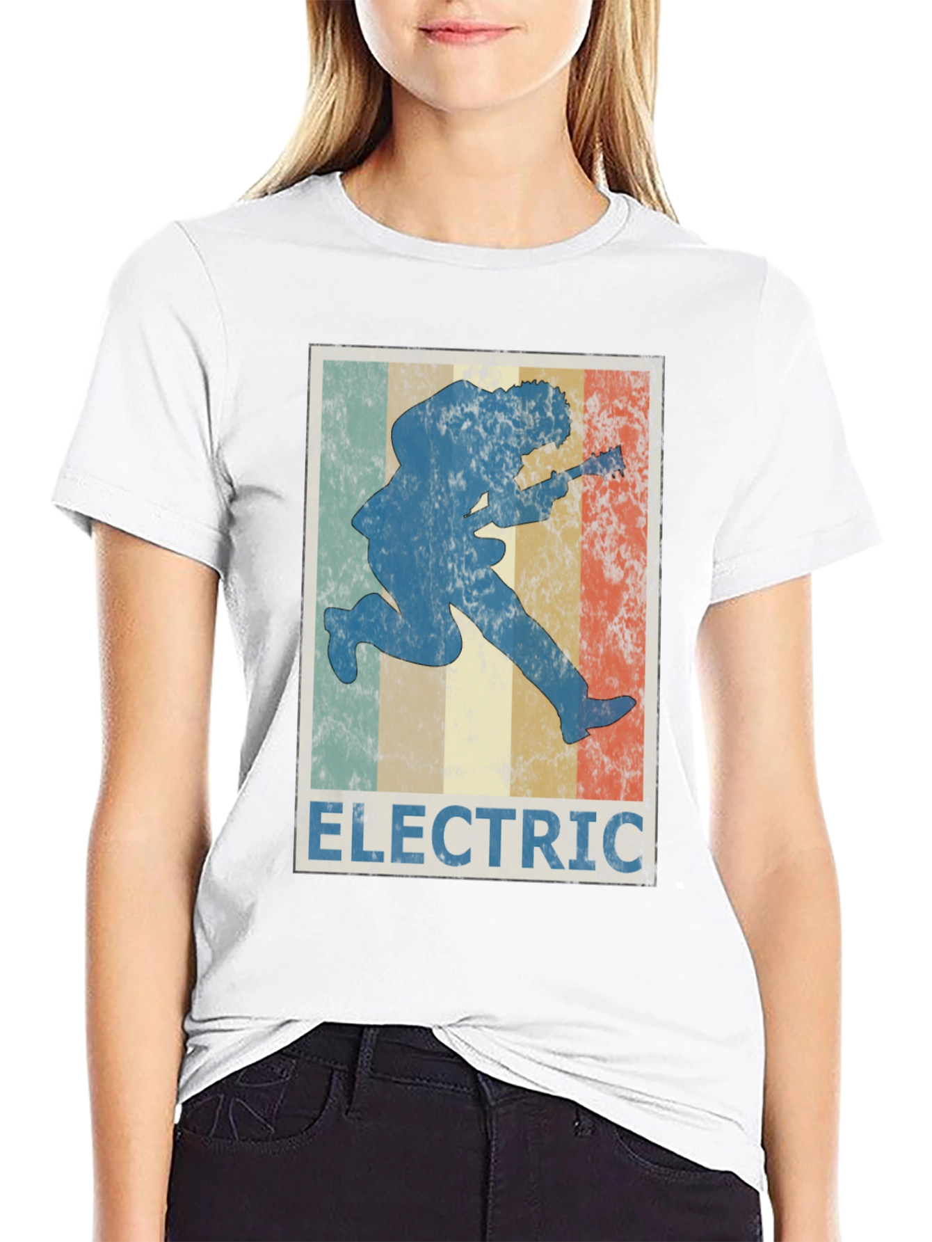Electric Guitar Player T-Shirt Retro Design