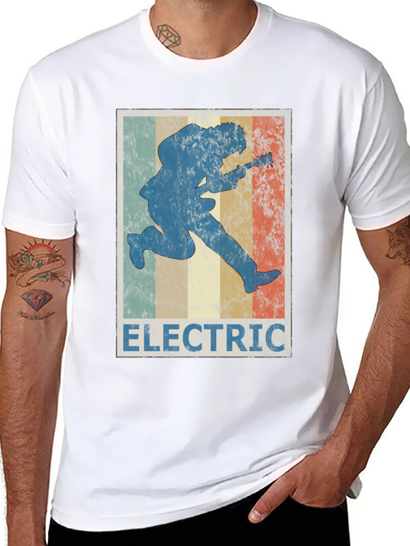 Electric Guitar Player T-Shirt Retro Design