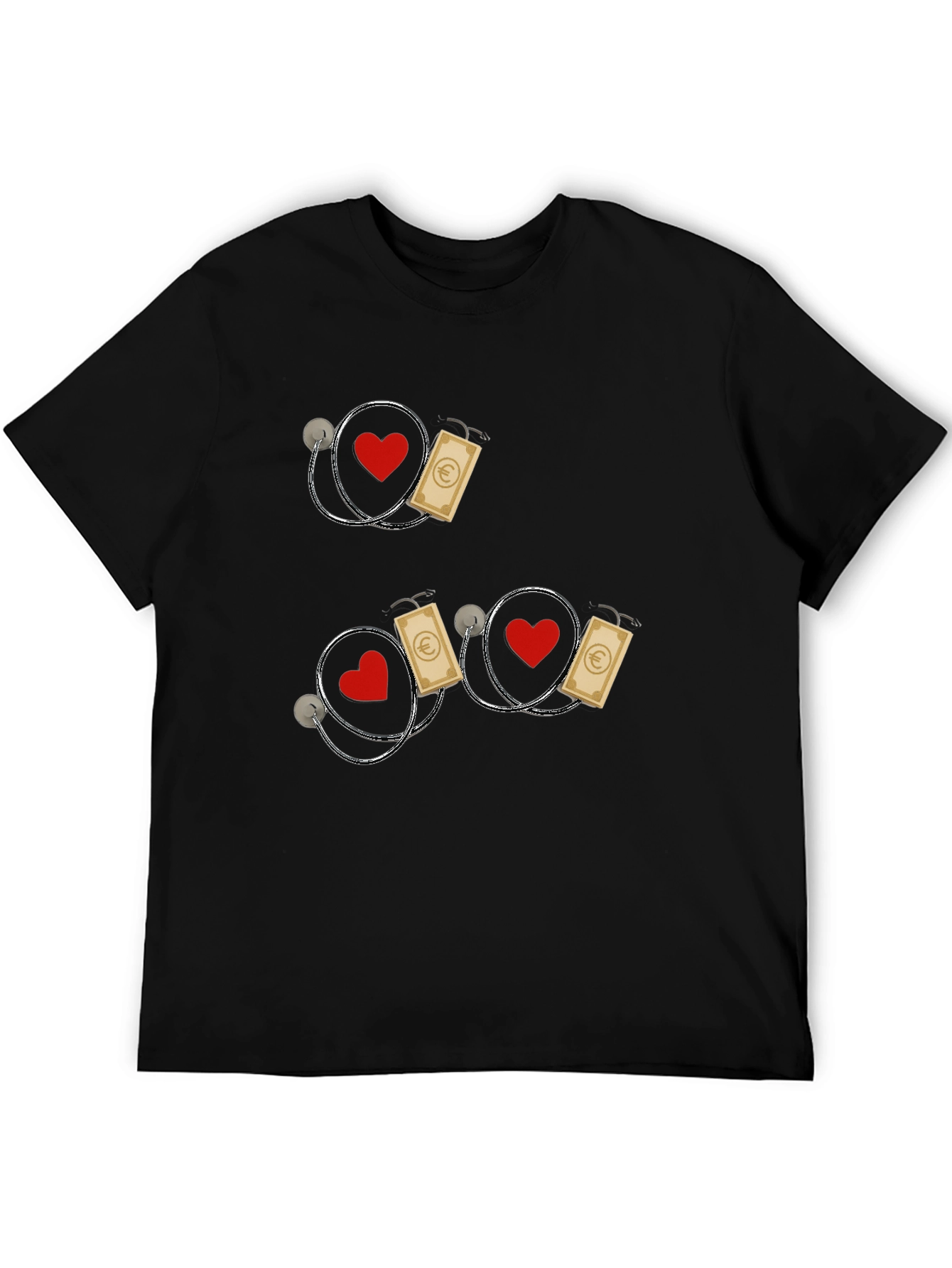 Heart and Money Stethoscope Graphic Tee