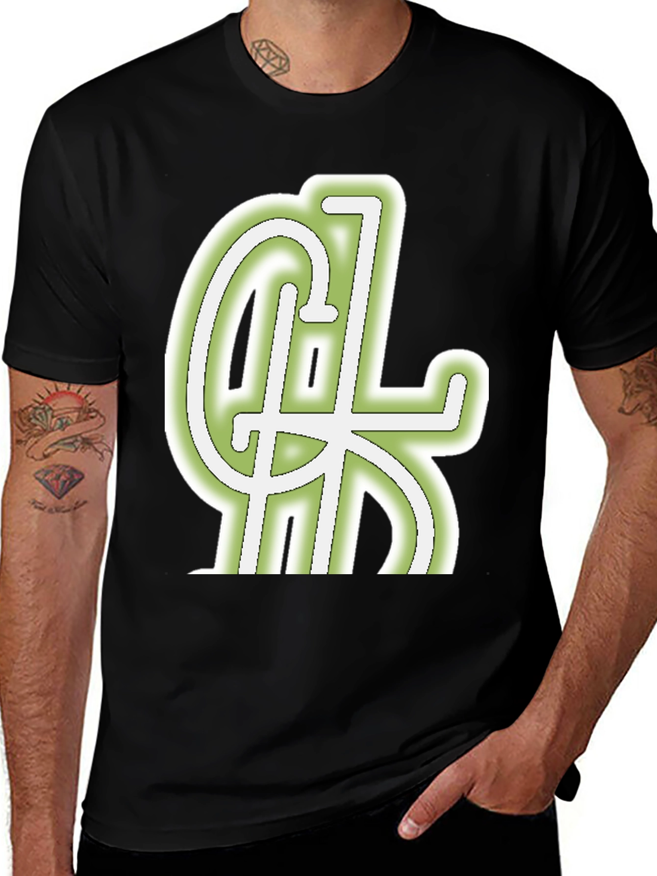 Cool Graphic Tee - Black Cotton Blend Casual Wear