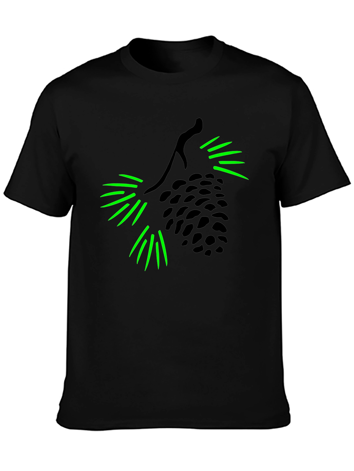 Pine Cone Graphic Tee - Black Cotton