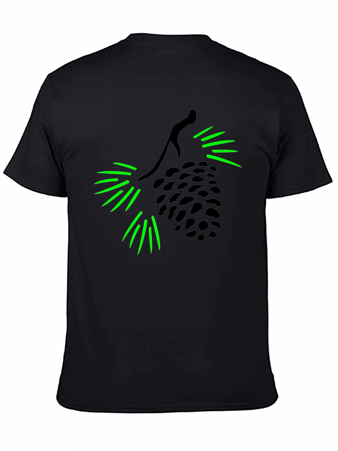 Pine Cone Graphic Tee - Black Cotton
