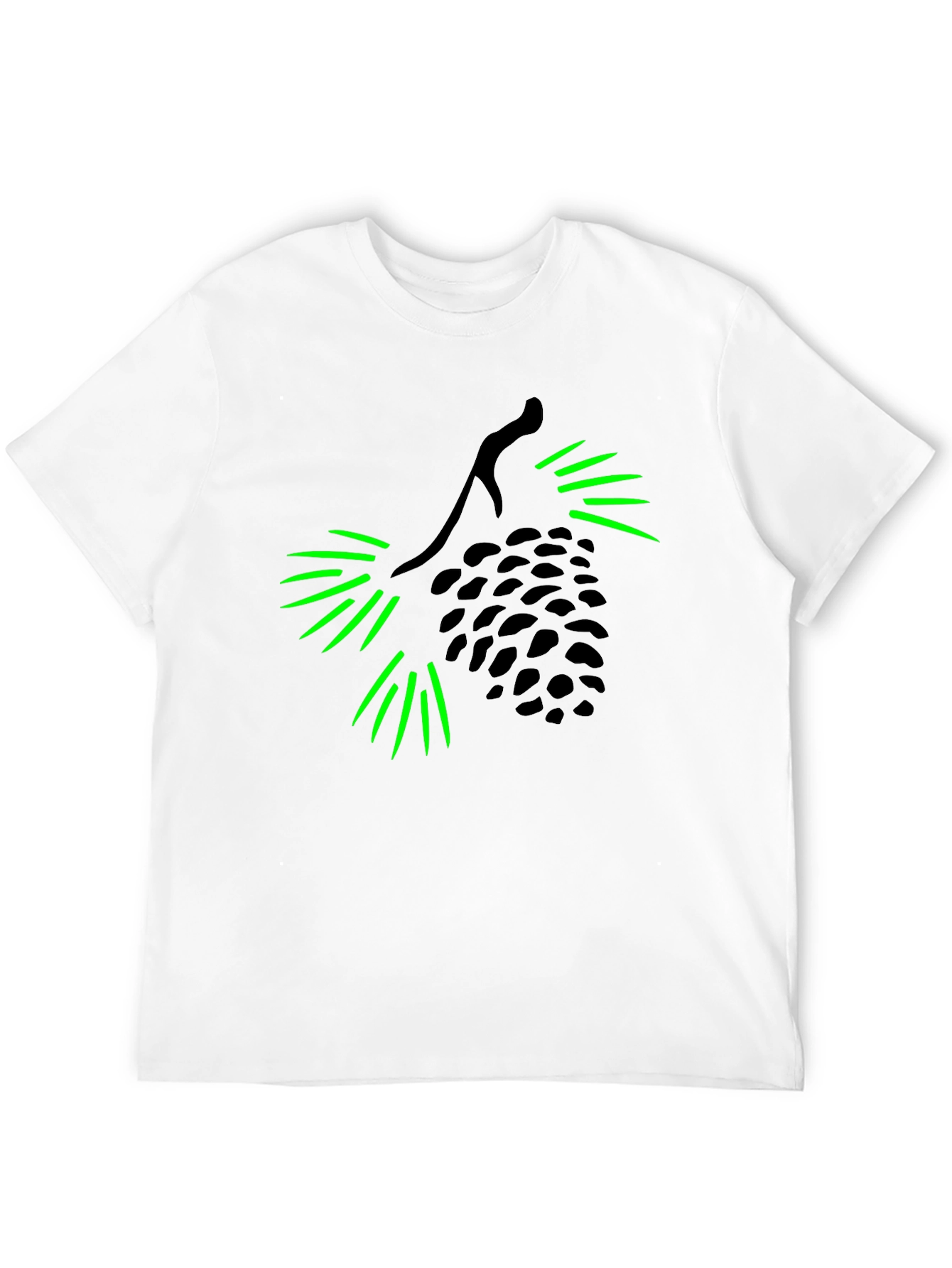 Pine Cone Graphic Tee - Black Cotton