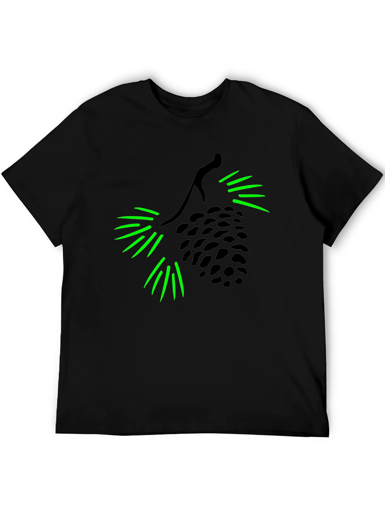 Pine Cone Graphic Tee - Black Cotton