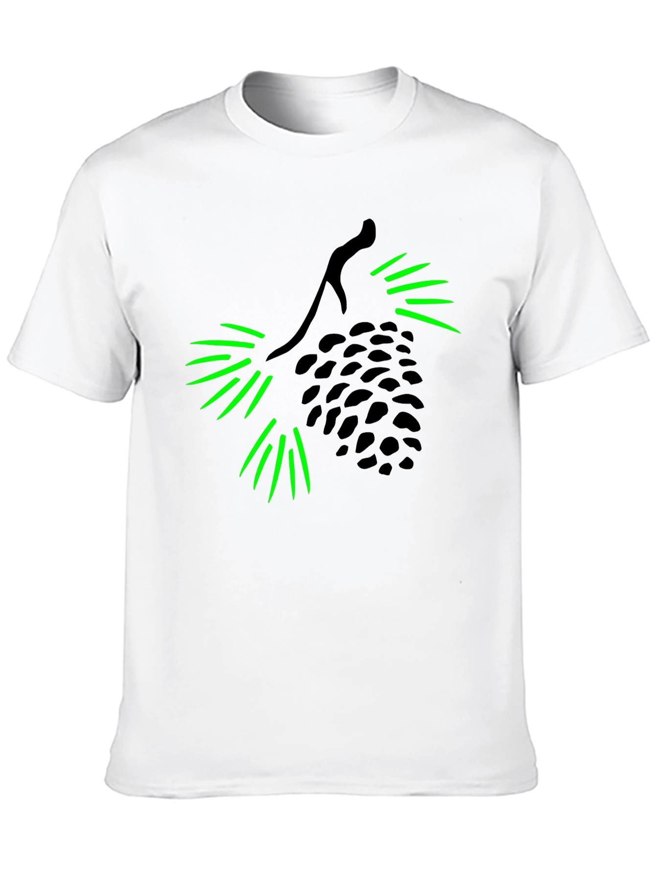 Pine Cone Graphic Tee - Black Cotton