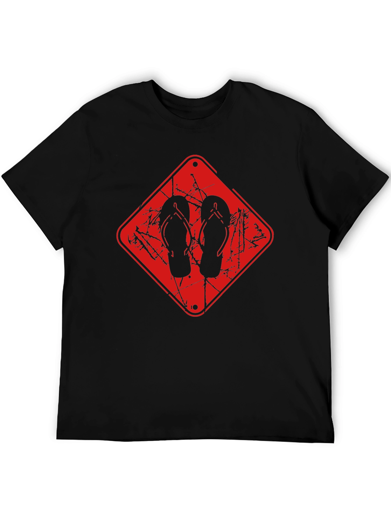 Flip Flop Graphic Tee - Black Casual Comfort