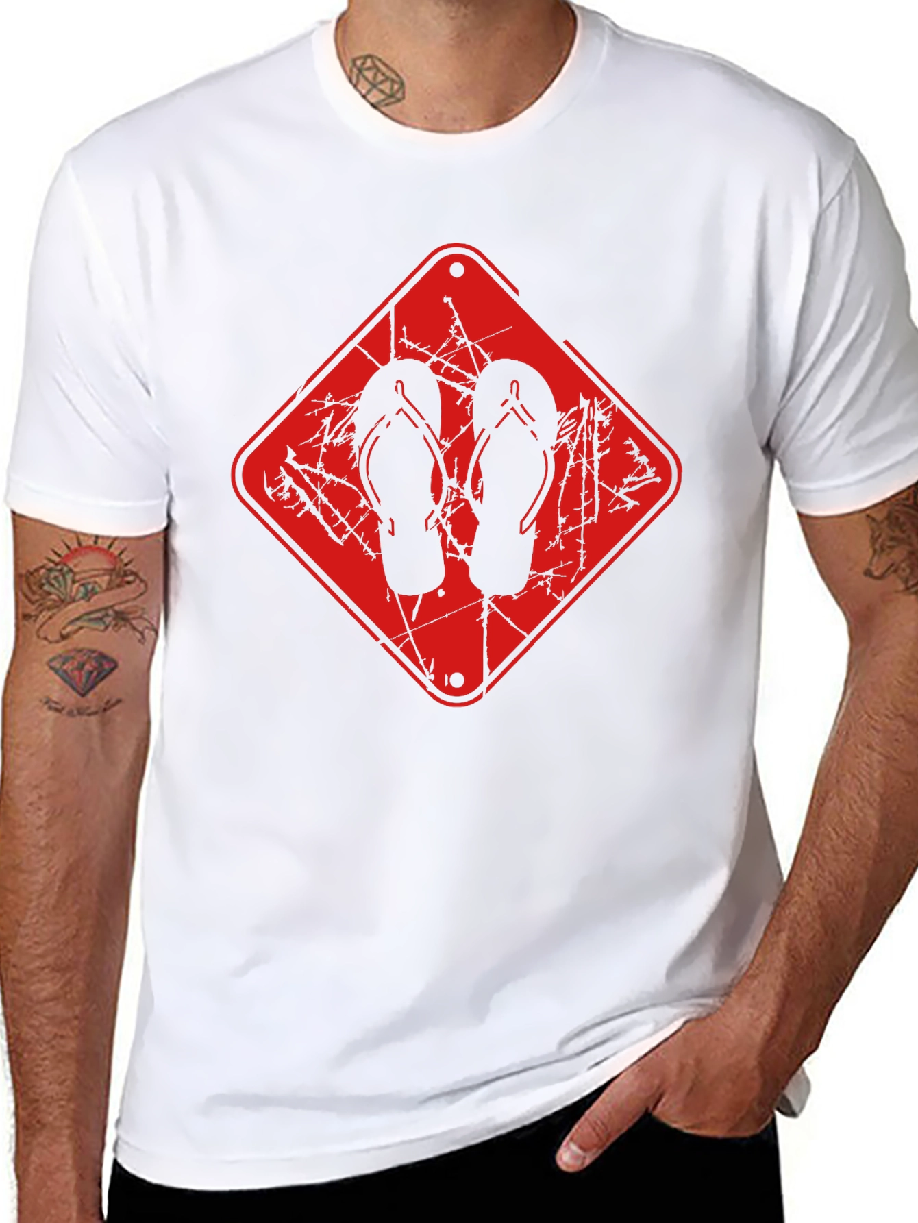 Flip Flop Graphic Tee - Black Casual Comfort
