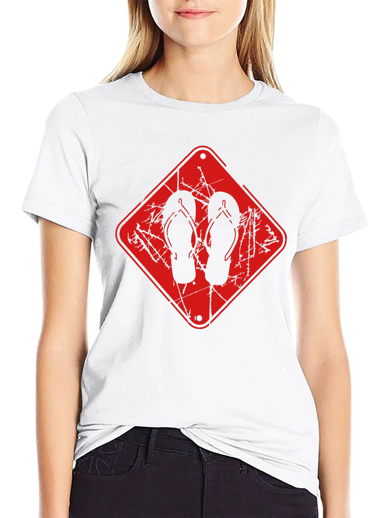 Flip Flop Graphic Tee - Black Casual Comfort