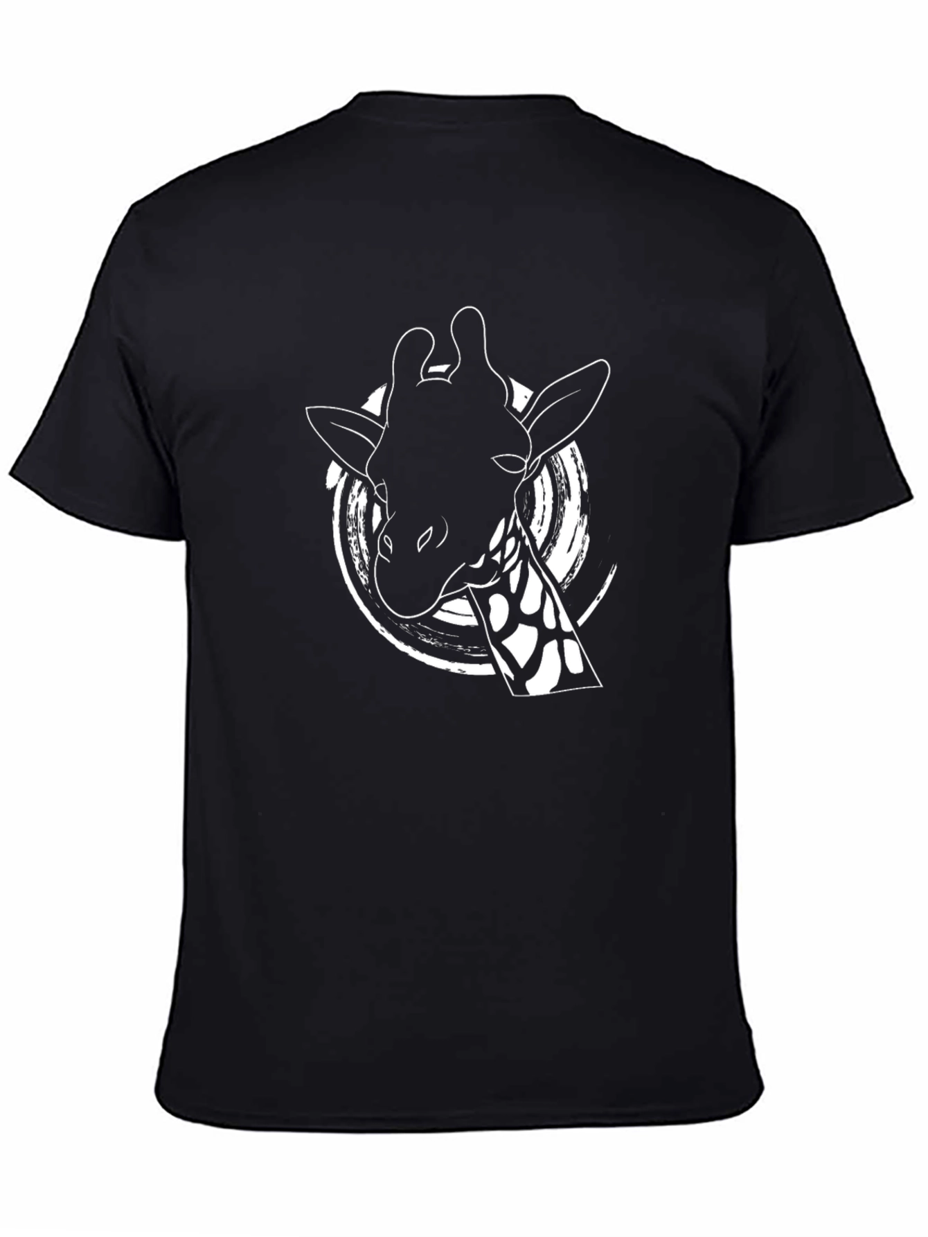 Giraffe Graphic Tee - Black Cotton Shirt