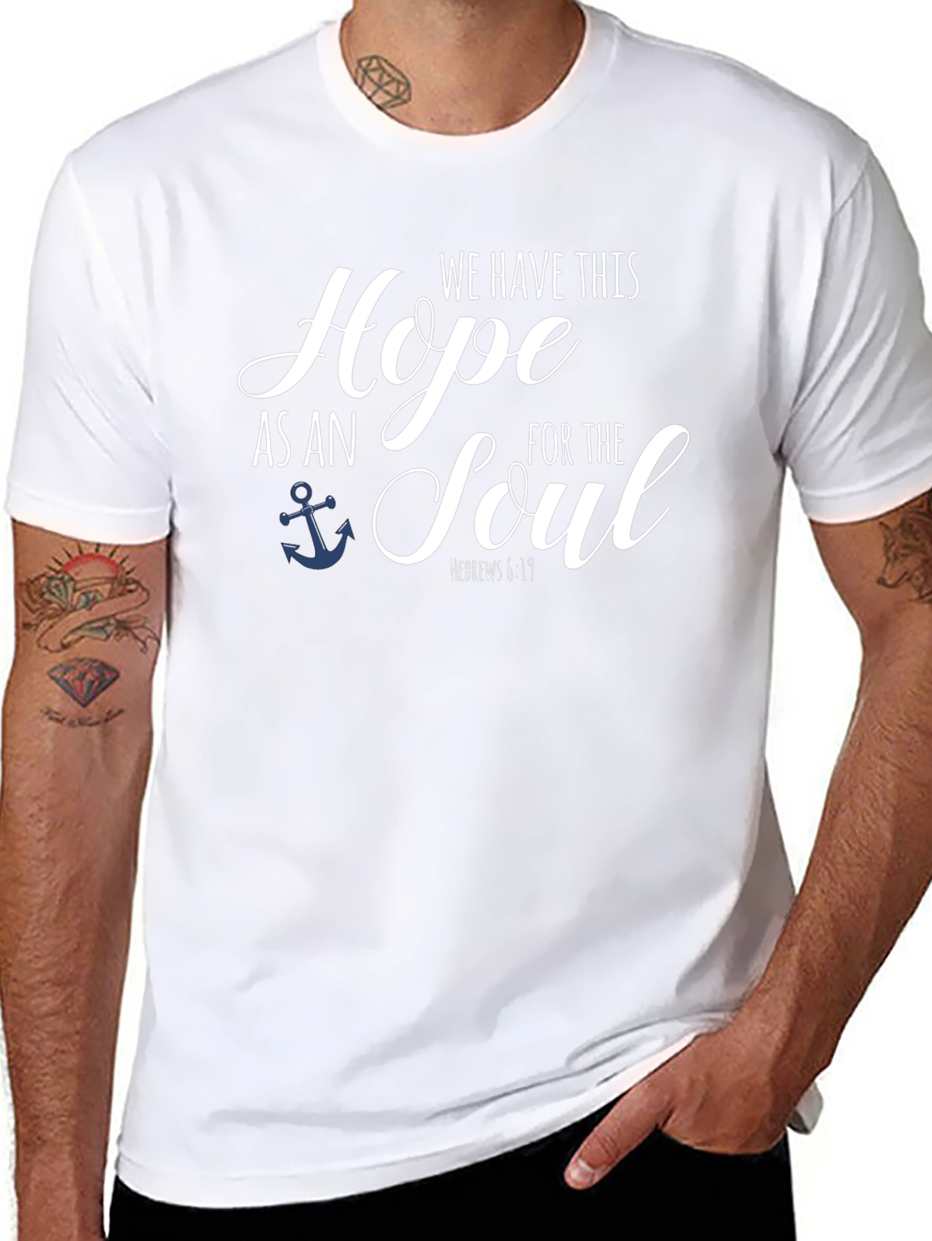 Hope Anchor Soul Bible Verse Black T-Shirt