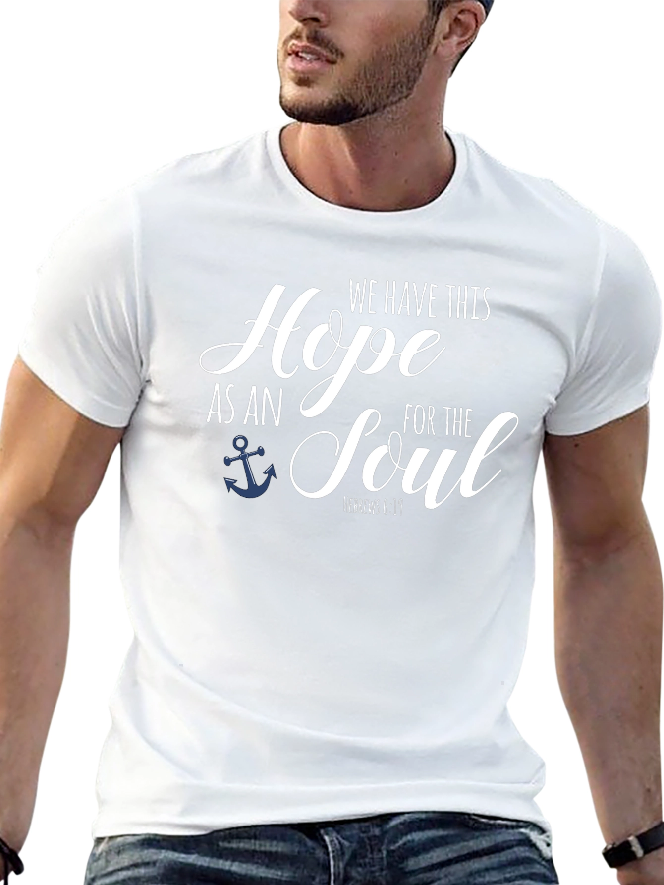 Hope Anchor Soul Bible Verse Black T-Shirt