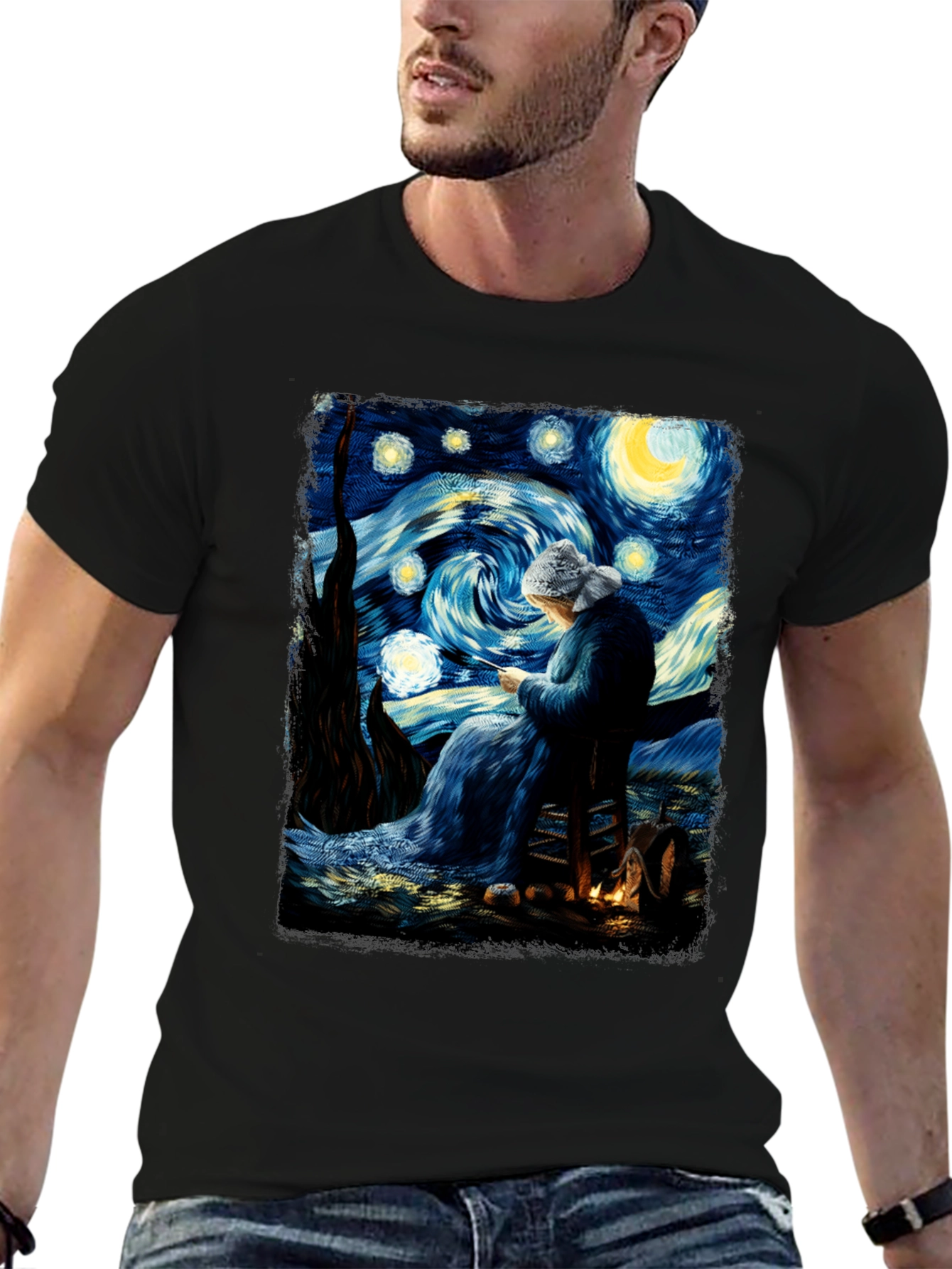 Starry Night Knitting T-Shirt