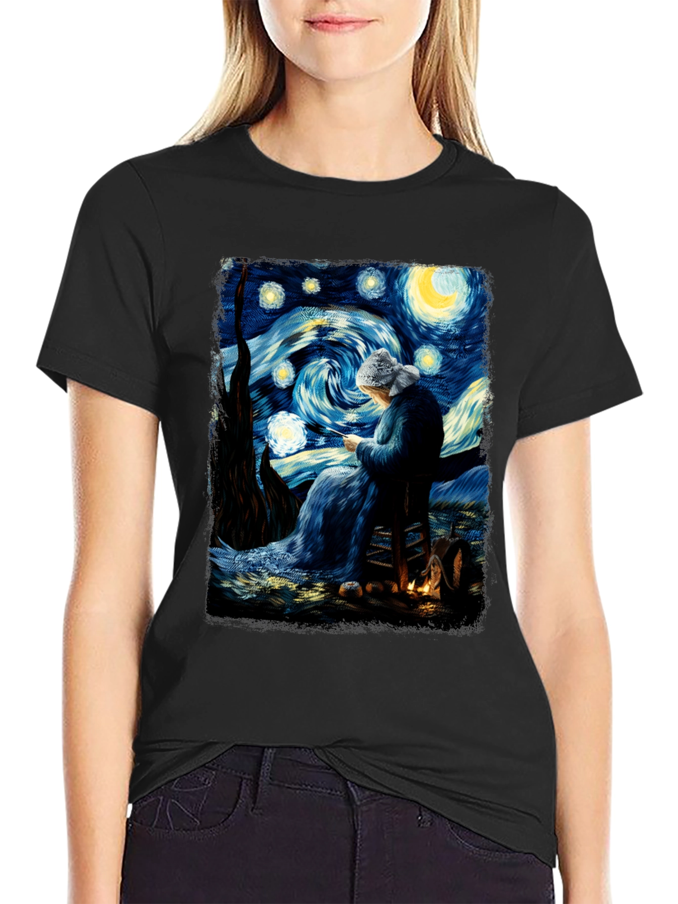 Starry Night Knitting T-Shirt