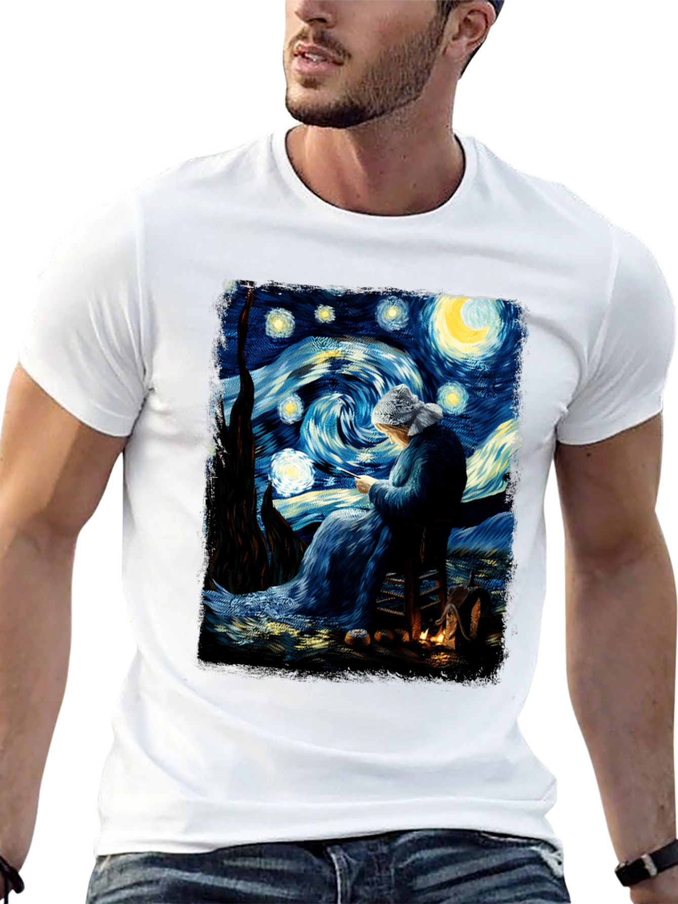 Starry Night Knitting T-Shirt