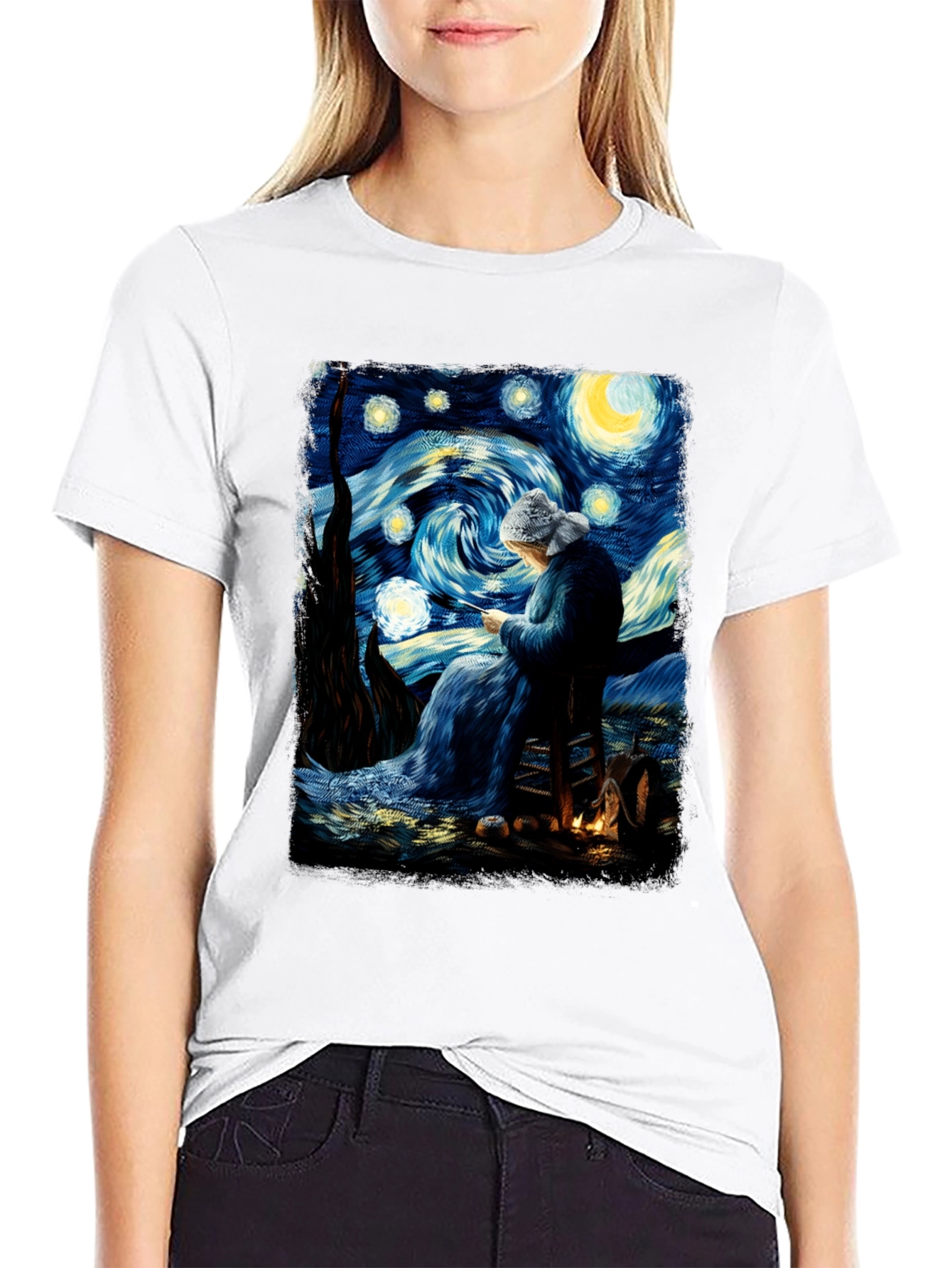 Starry Night Knitting T-Shirt