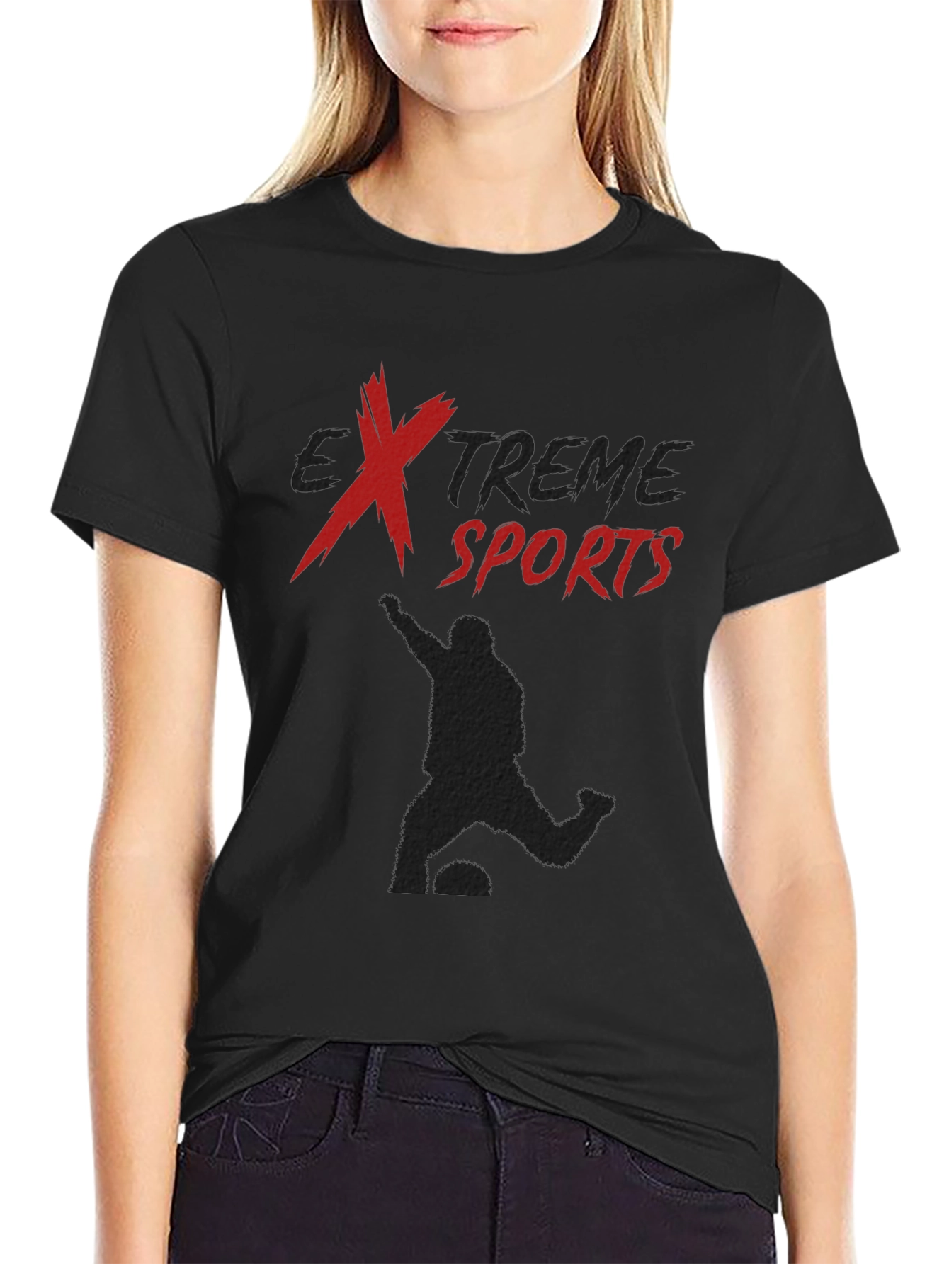 Extreme Sports Black Graphic T-Shirt