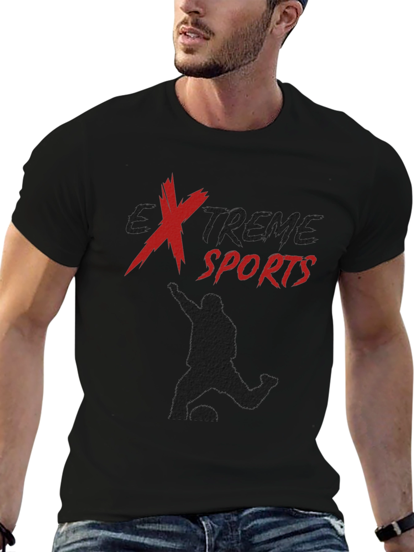 Extreme Sports Black Graphic T-Shirt