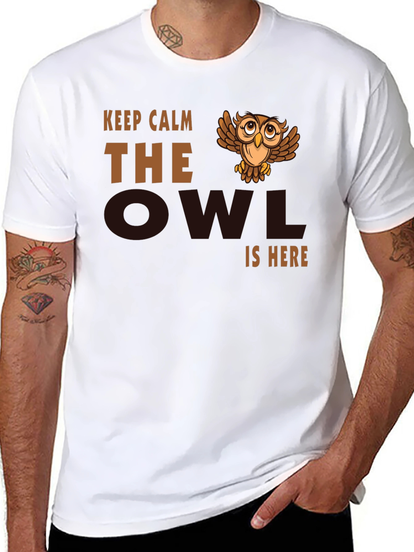 Keep Calm Owl T-Shirt - Funny Bird Lover Tee