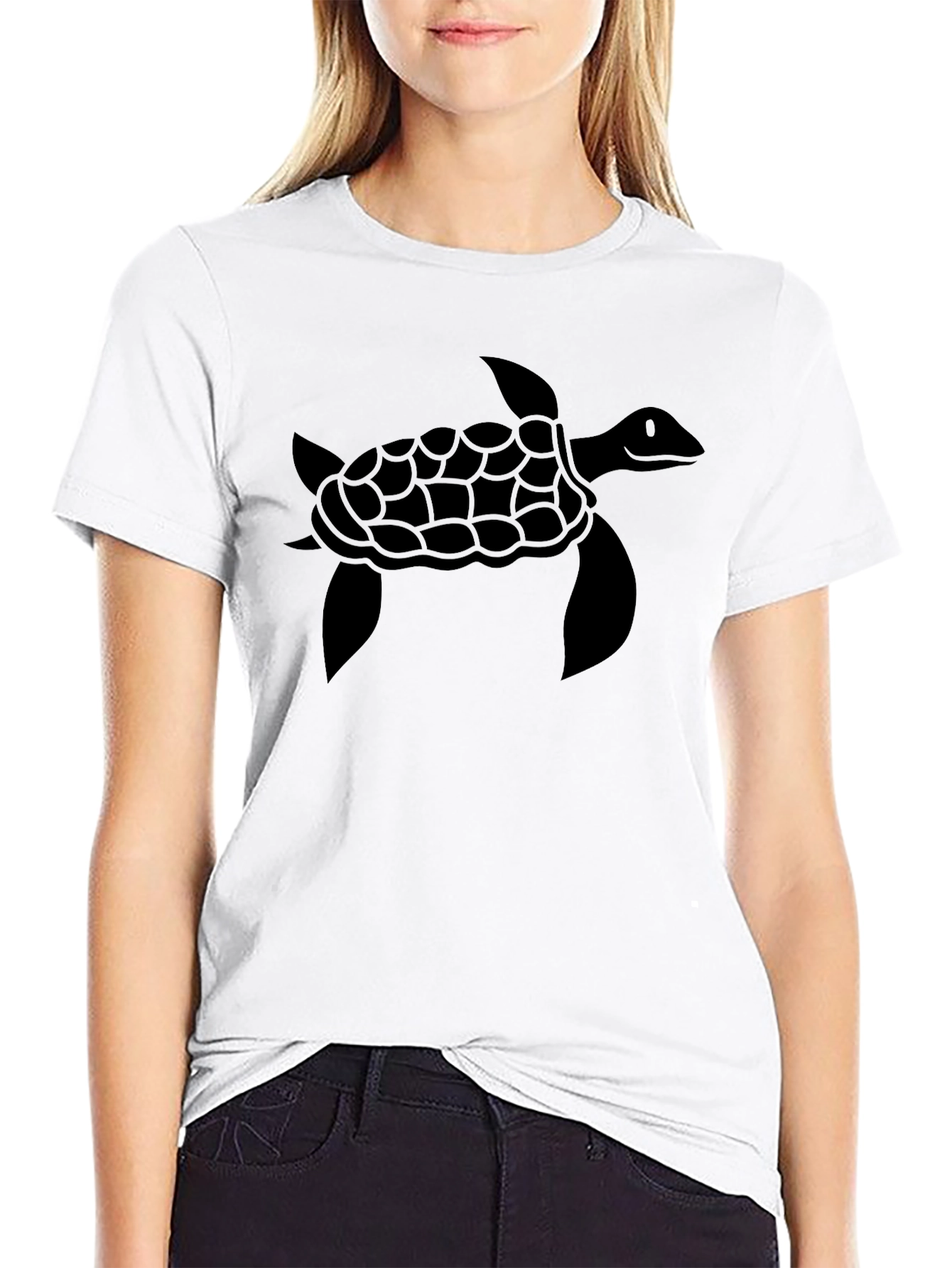 Sea Turtle Graphic Tee - Black Cotton Comfort