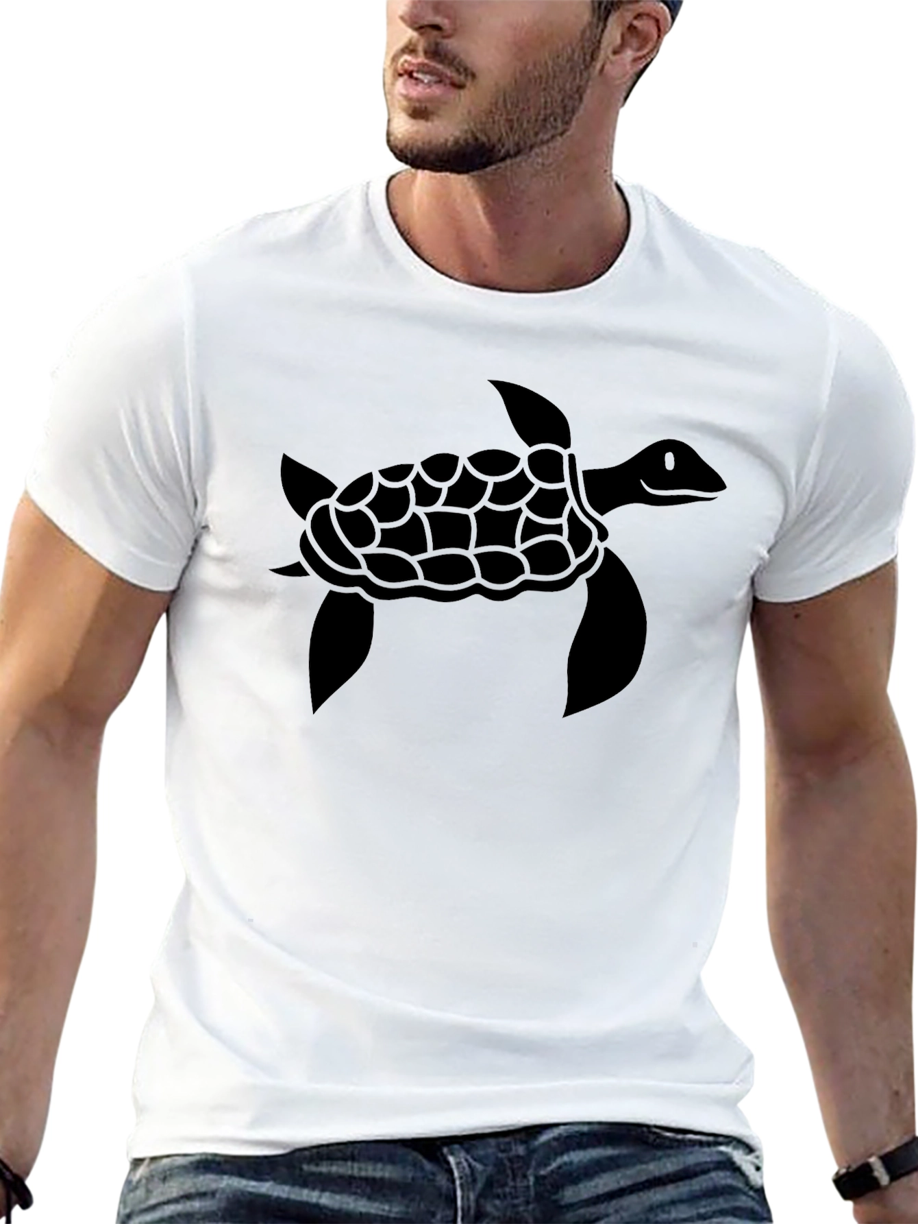 Sea Turtle Graphic Tee - Black Cotton Comfort