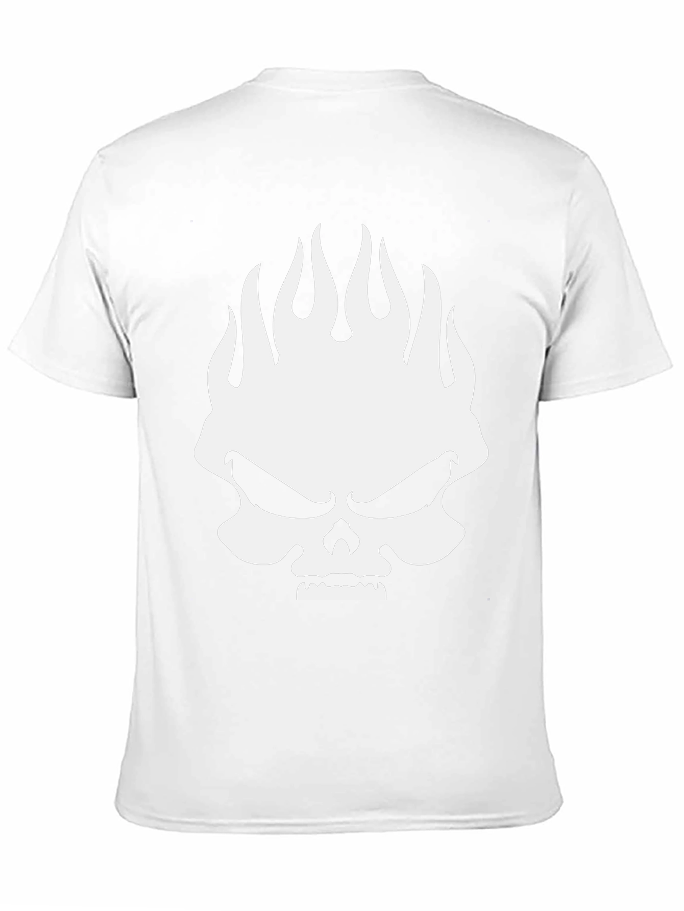 Skull Flames Graphic Print Mens Black T-Shirt