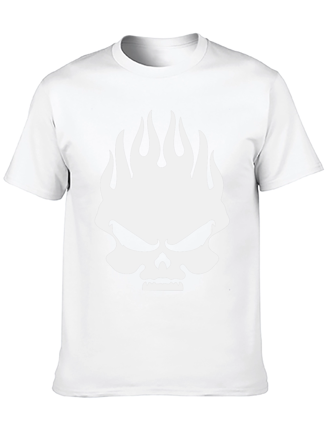 Skull Flames Graphic Print Mens Black T-Shirt
