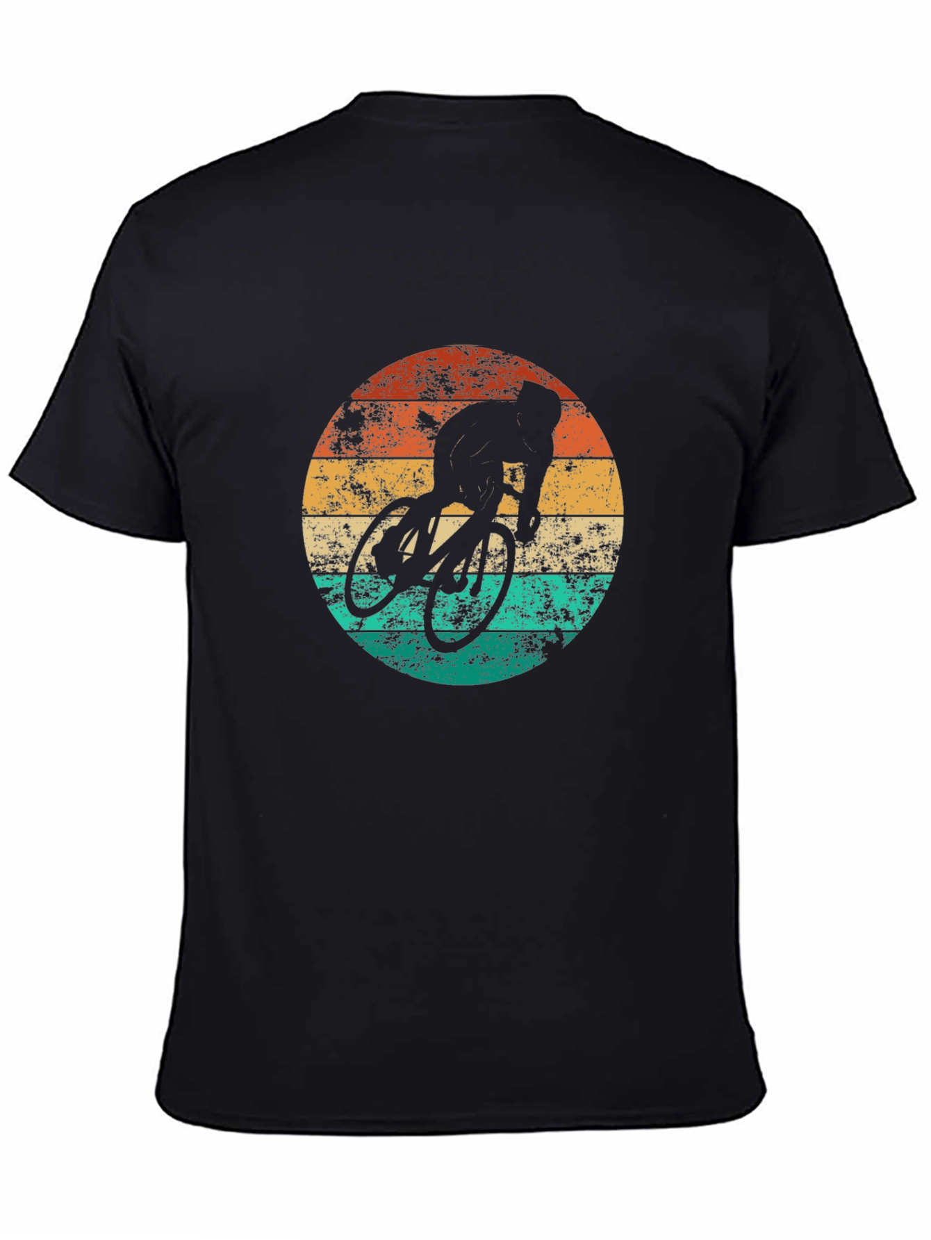 Retro Cyclist Graphic T-Shirt - Black