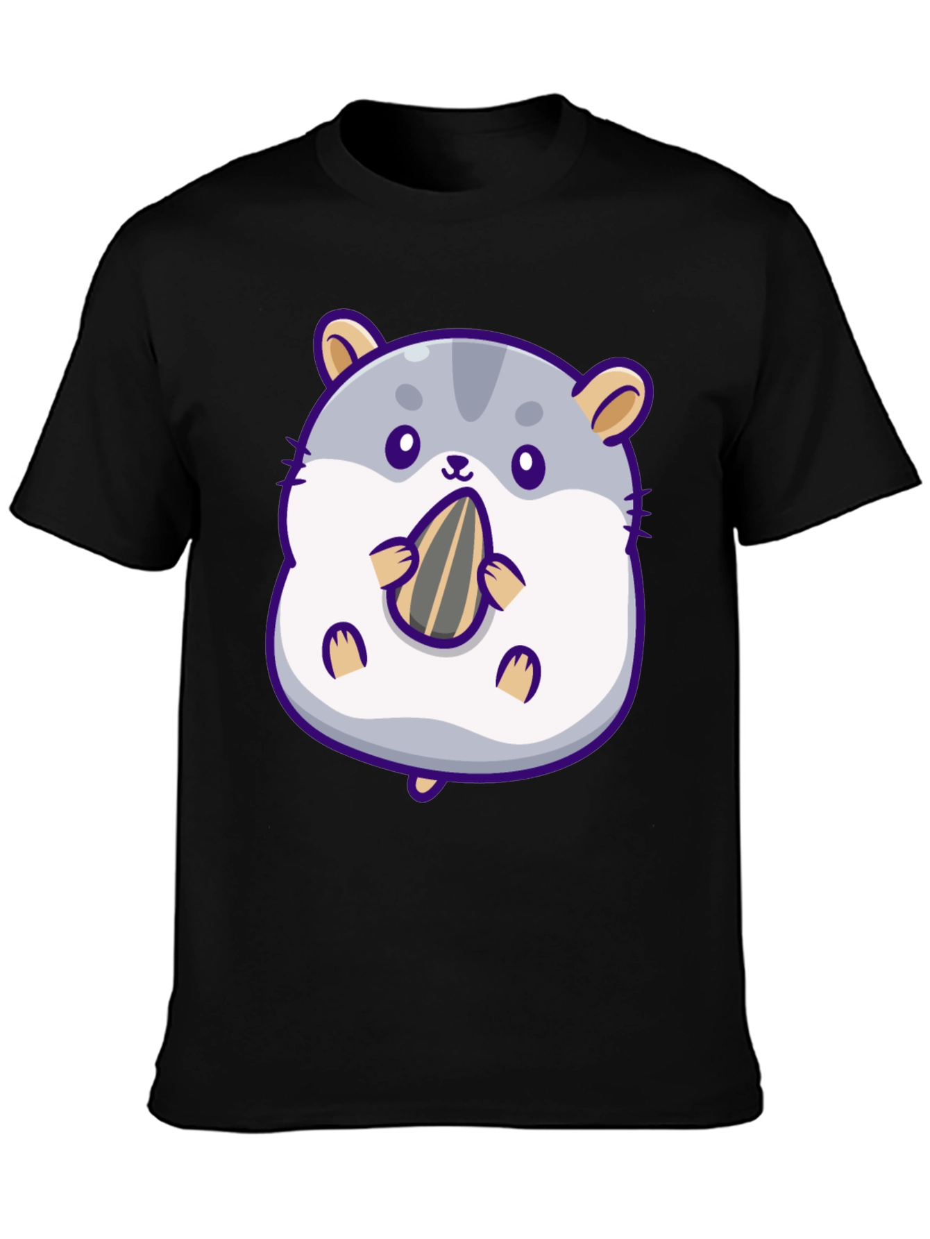 Cute Hamster with Sunflower Seed Graphic T-Shirt