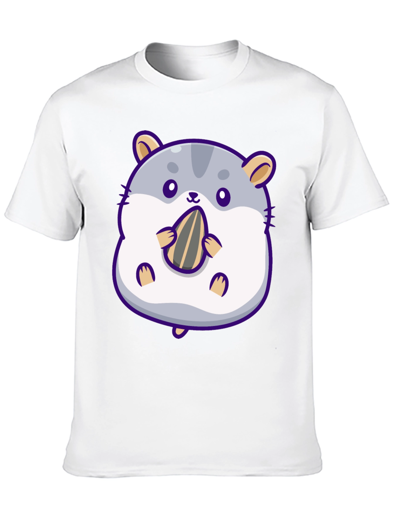 Cute Hamster with Sunflower Seed Graphic T-Shirt