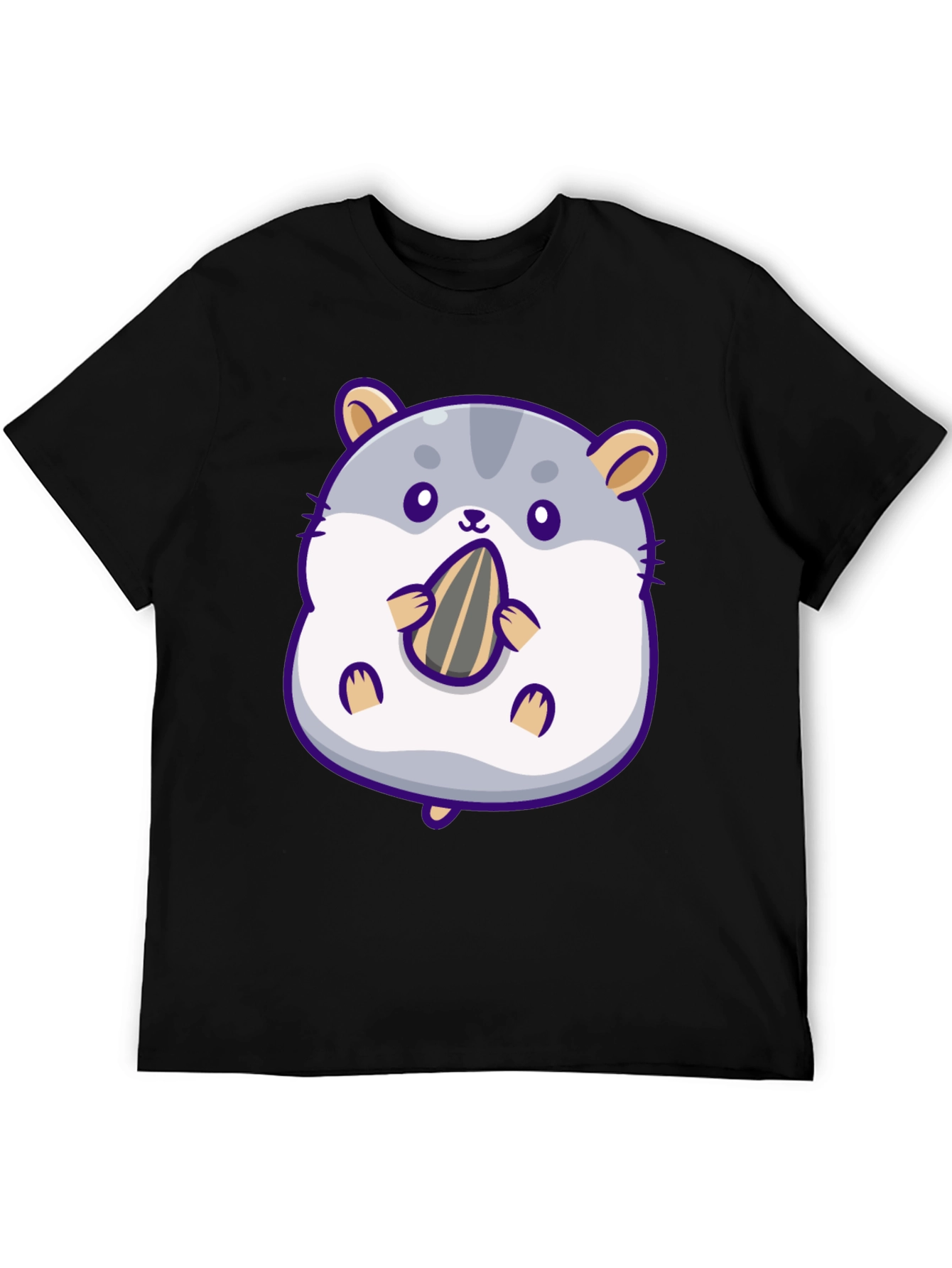 Cute Hamster with Sunflower Seed Graphic T-Shirt