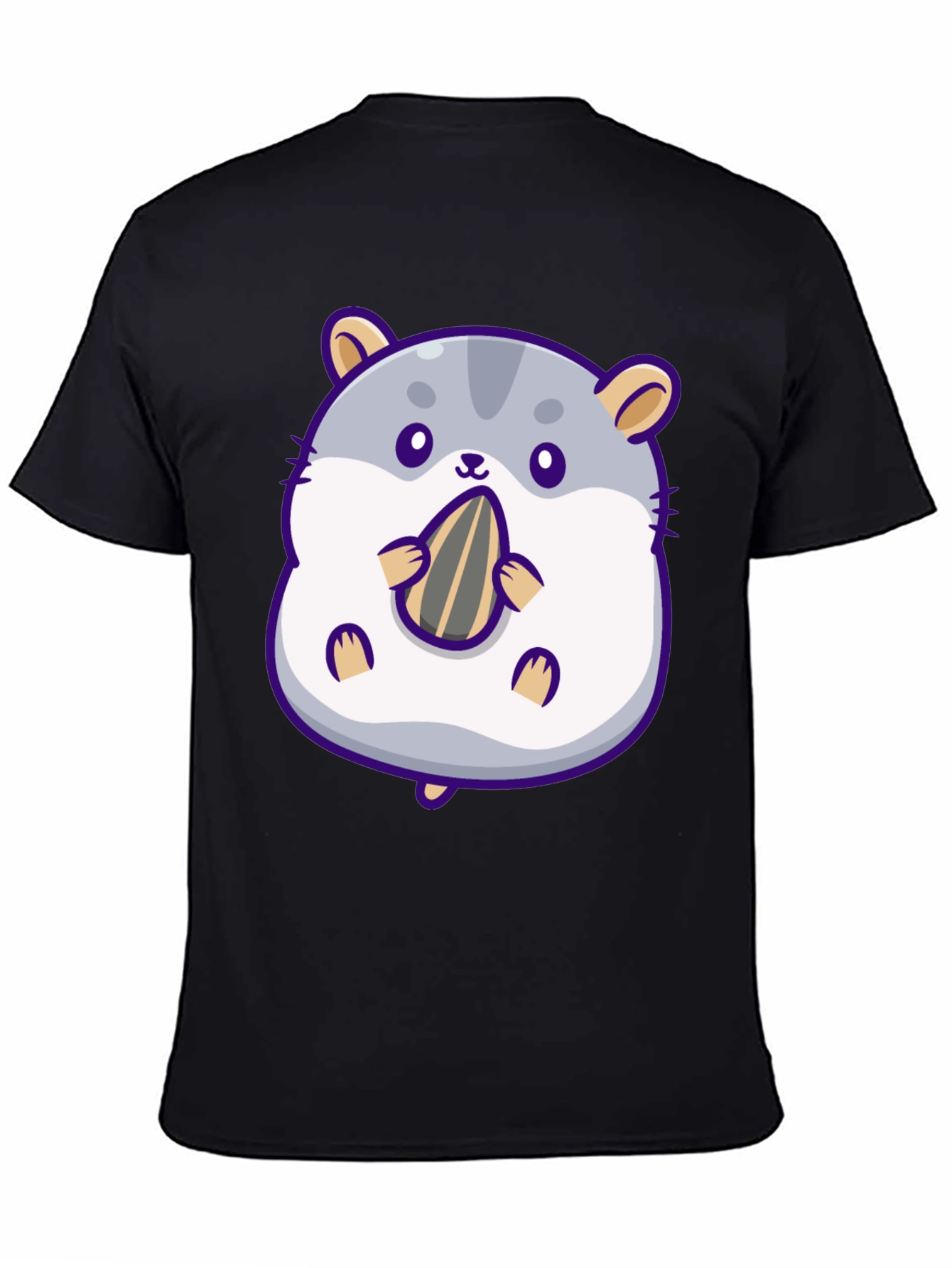 Cute Hamster with Sunflower Seed Graphic T-Shirt