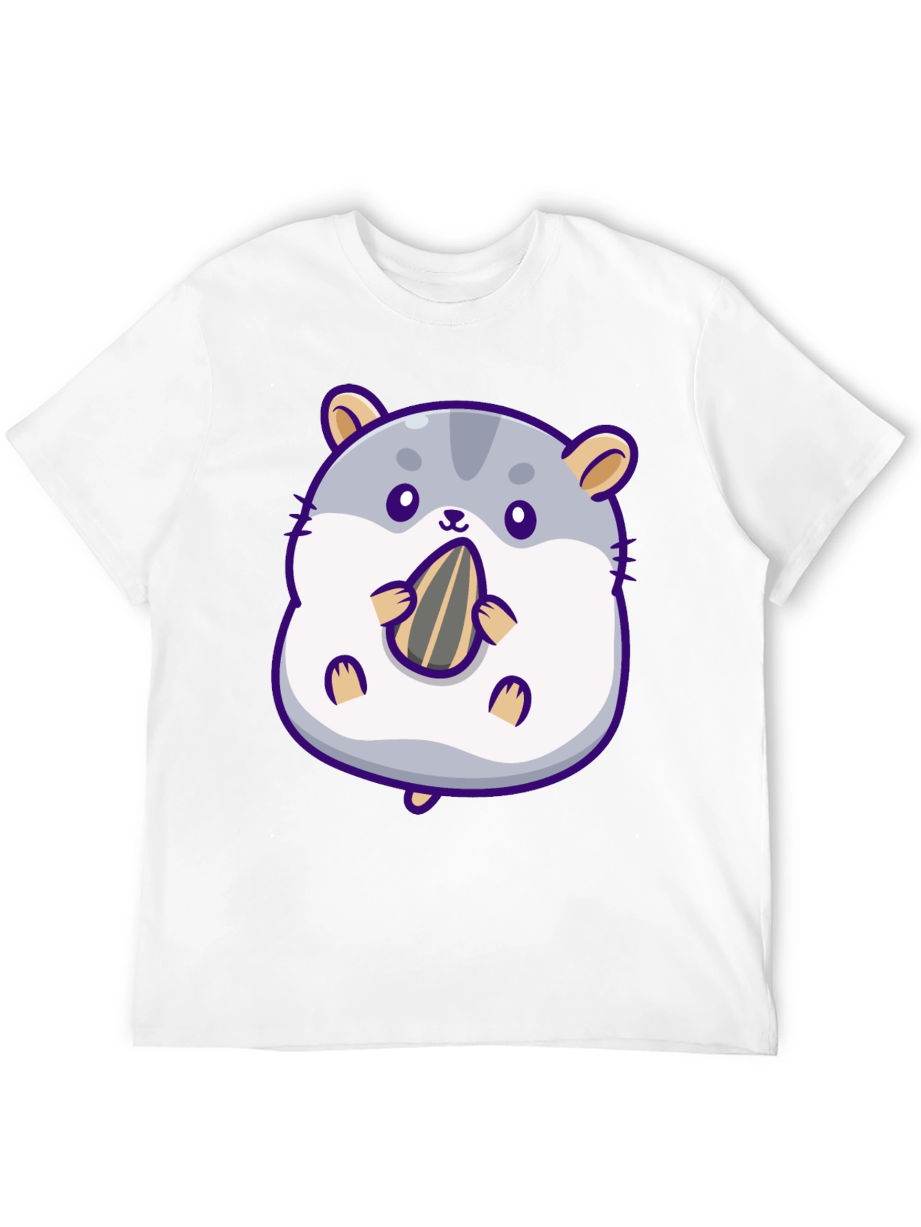 Cute Hamster with Sunflower Seed Graphic T-Shirt