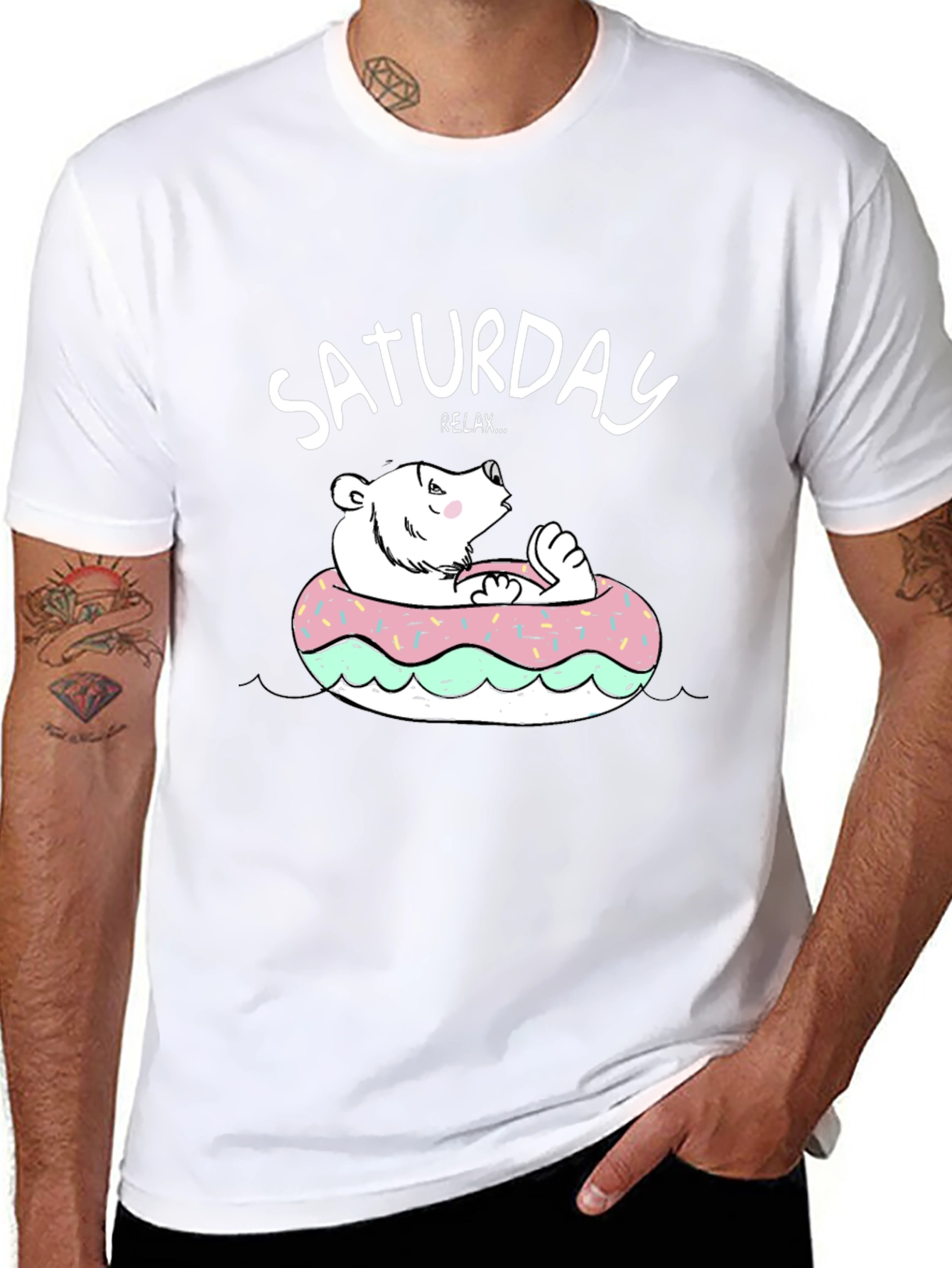 Saturday Relax Bear Donut T-Shirt