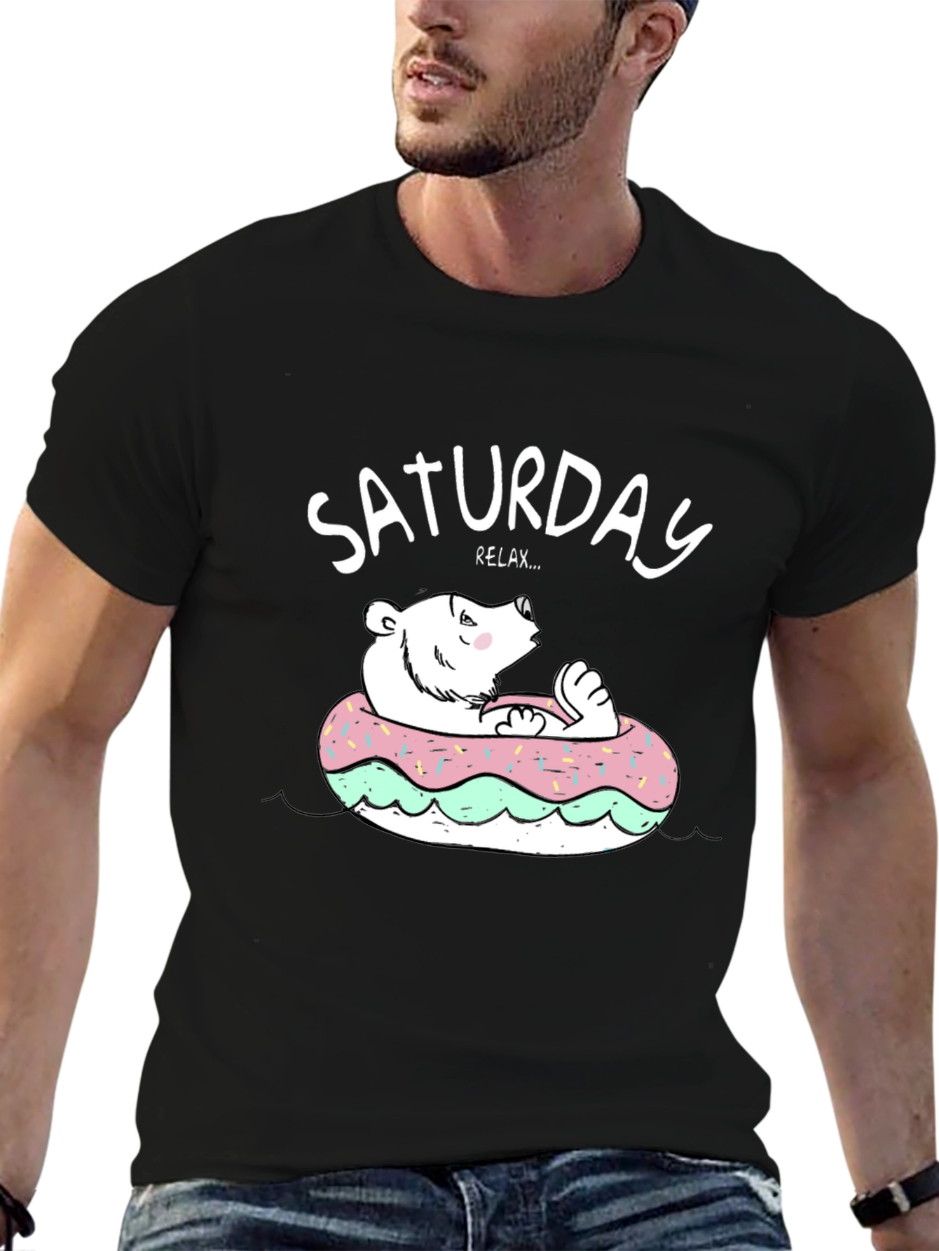 Saturday Relax Bear Donut T-Shirt