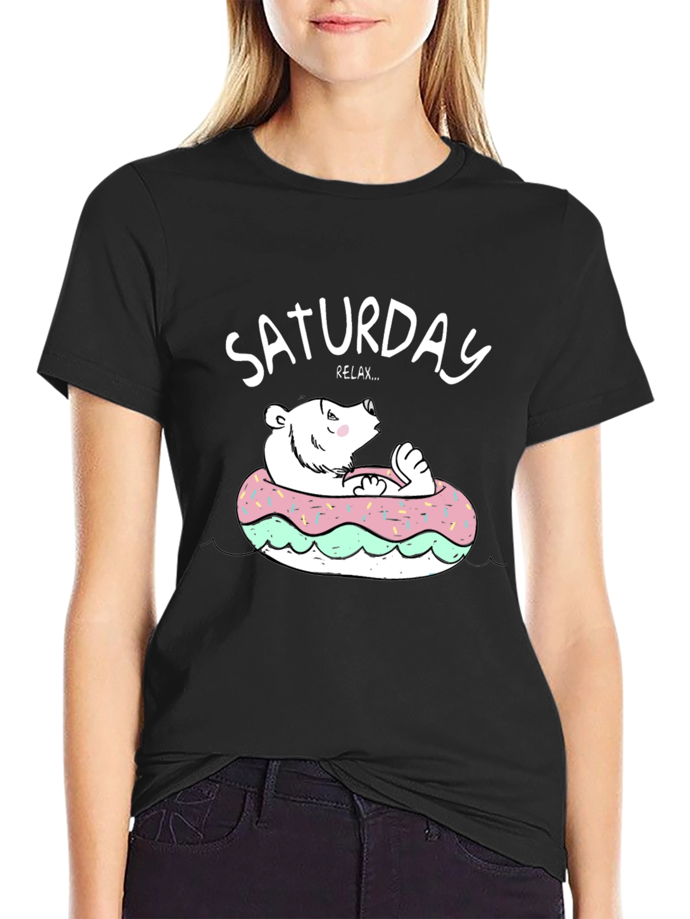 Saturday Relax Bear Donut T-Shirt