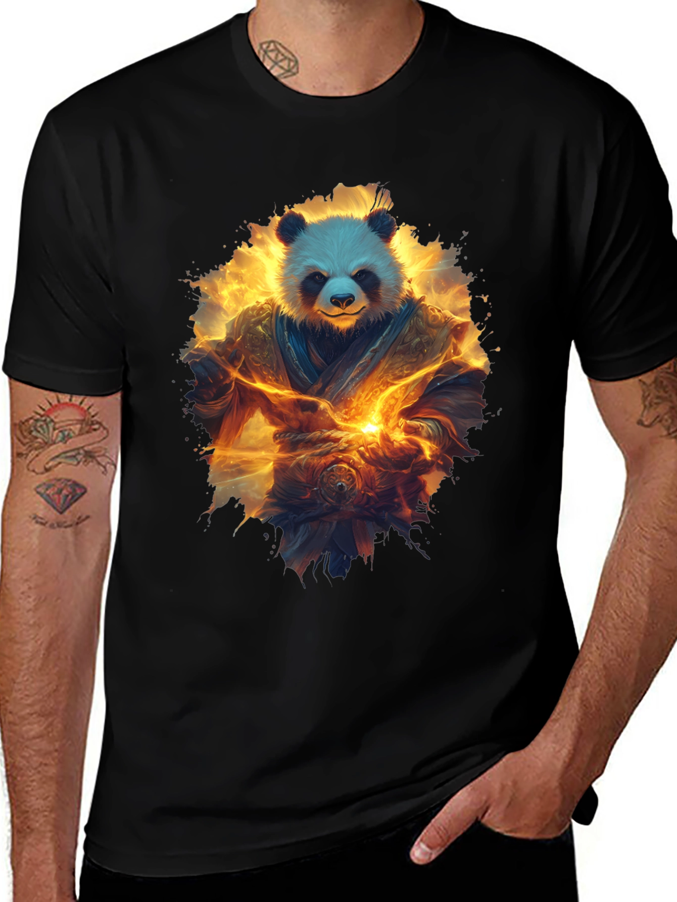 Panda Warrior Graphic T-Shirt