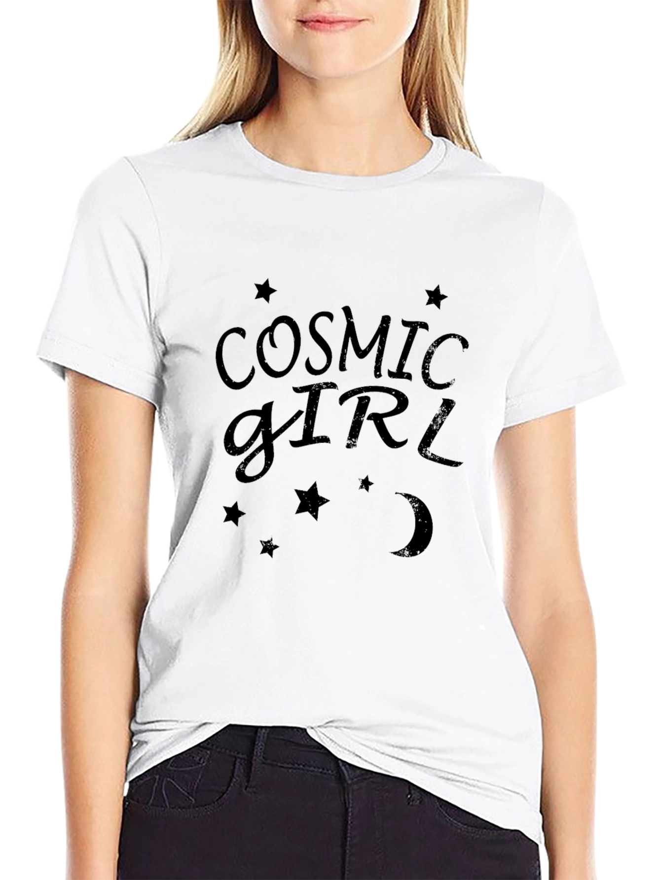 Cosmic Girl Graphic Tee - Black