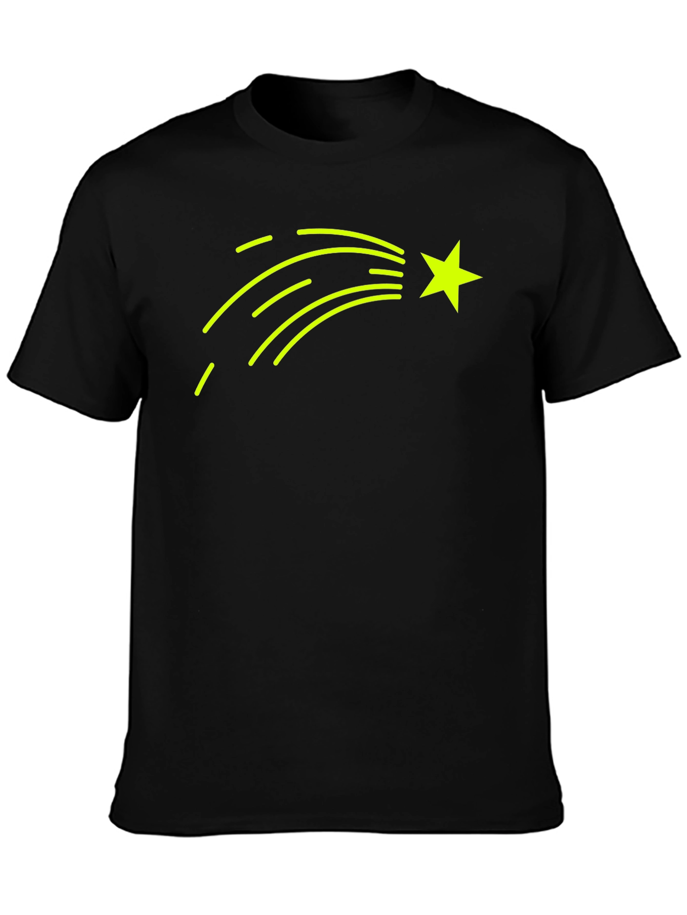 Shooting Star Graphic T-Shirt - Black Cotton Tee