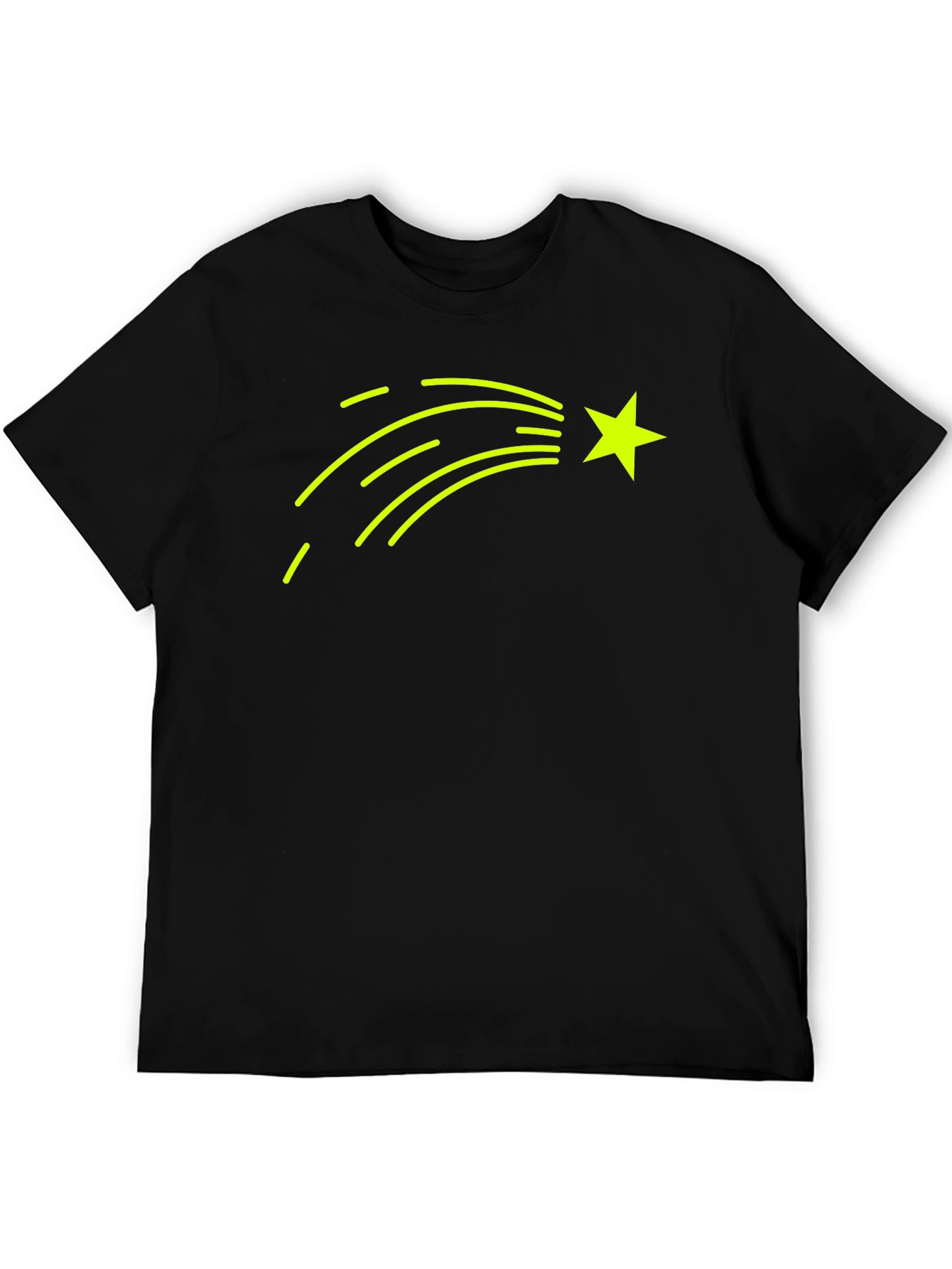 Shooting Star Graphic T-Shirt - Black Cotton Tee
