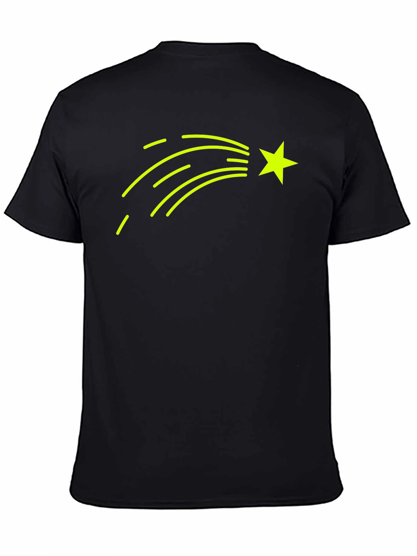 Shooting Star Graphic T-Shirt - Black Cotton Tee
