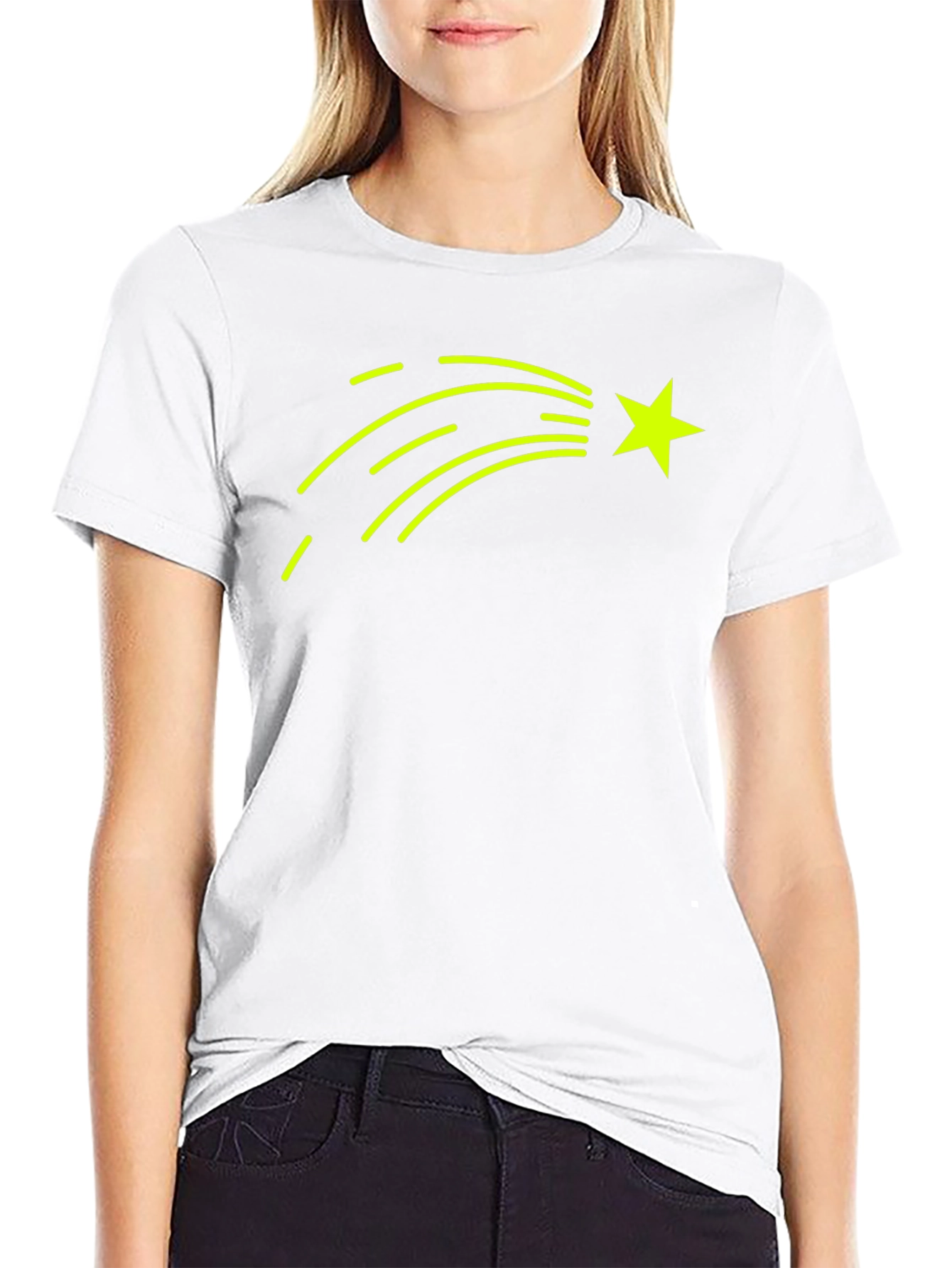 Shooting Star Graphic T-Shirt - Black Cotton Tee